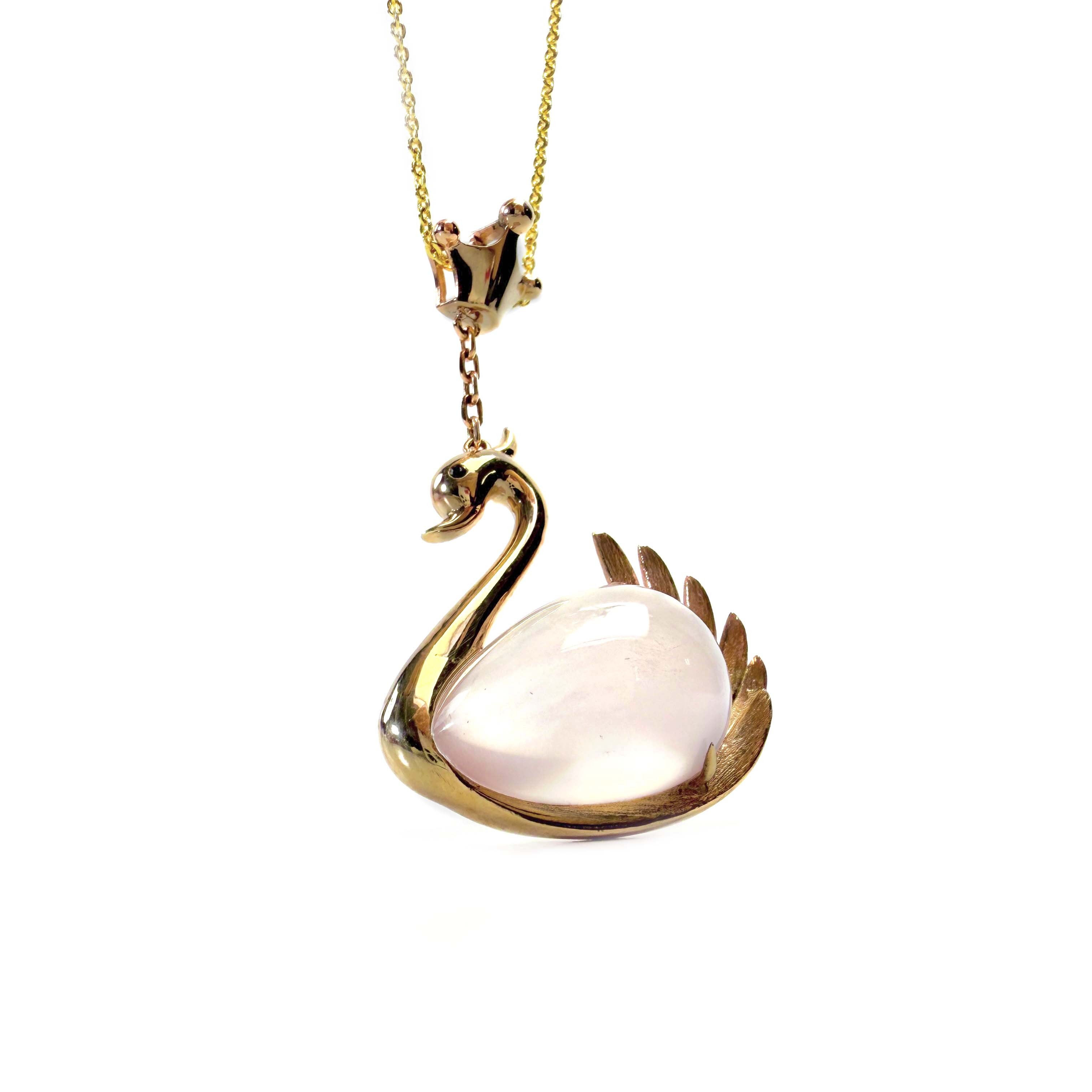 Shinecrys-rose quartz S925 pendant