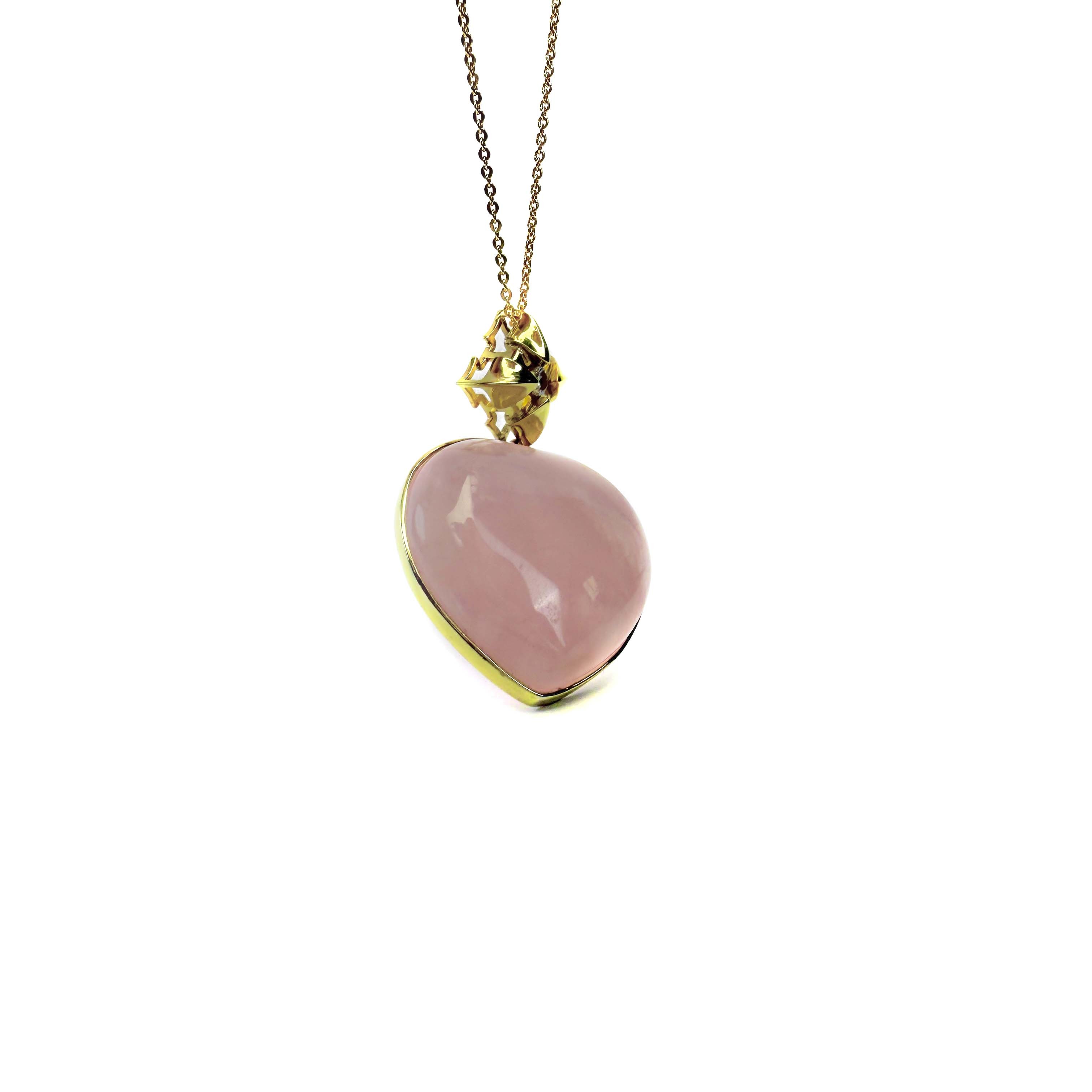 Shinecrys-rose quartz S925 pendant