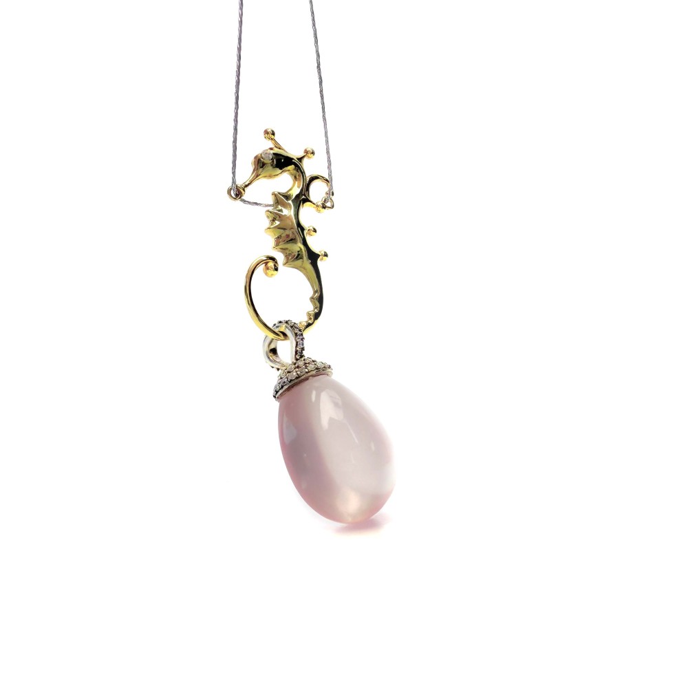 Shinecrys-rose quartz S925 pendant