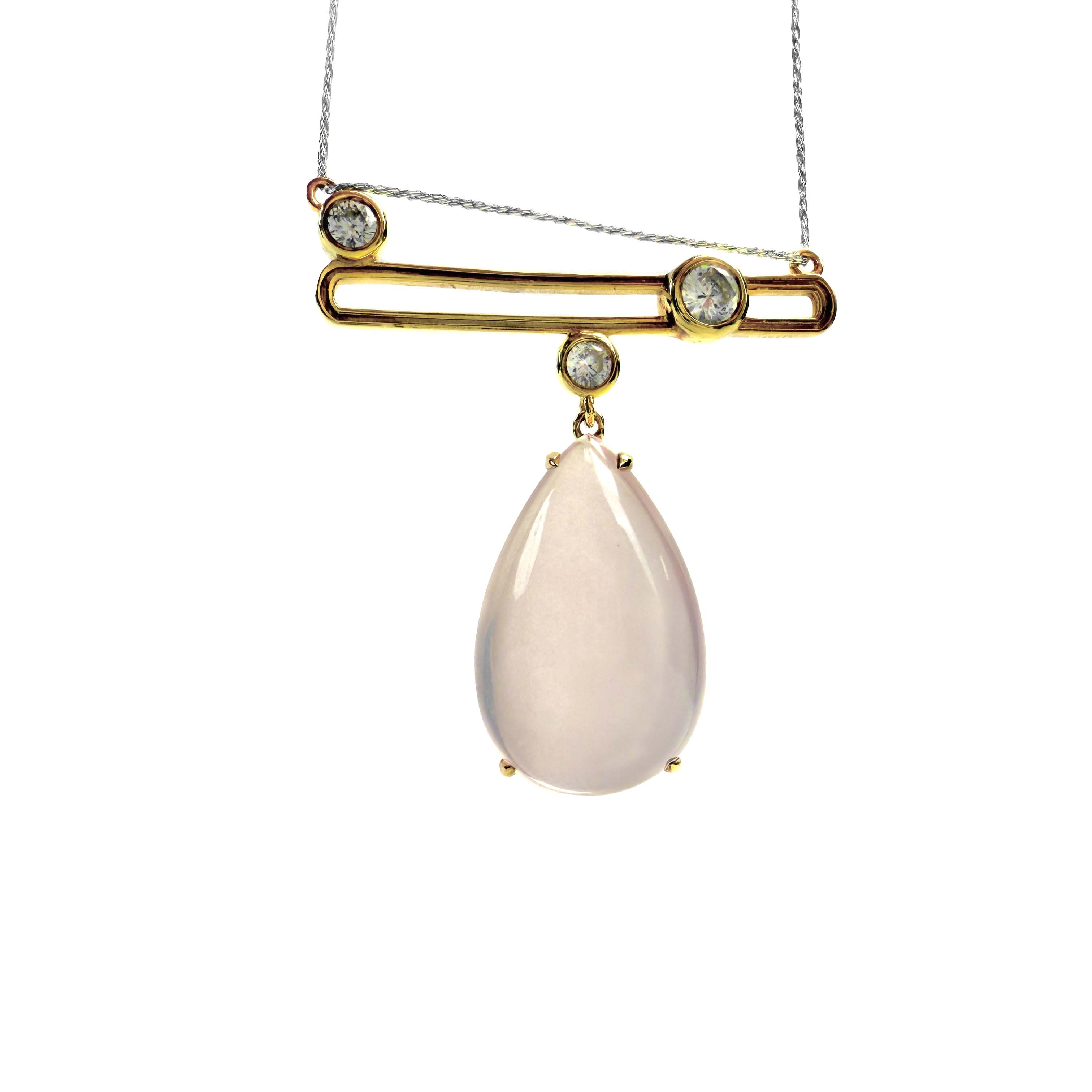 Shinecrys-rose quartz S925 pendant