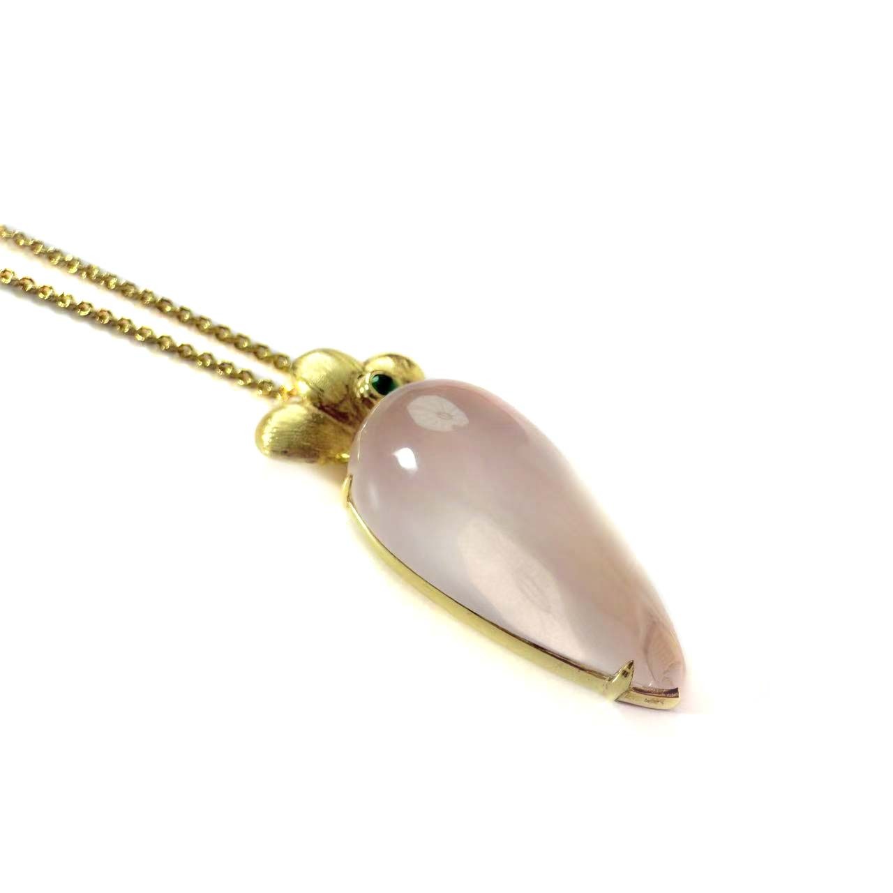 Shinecrys-rose quartz S925 pendant