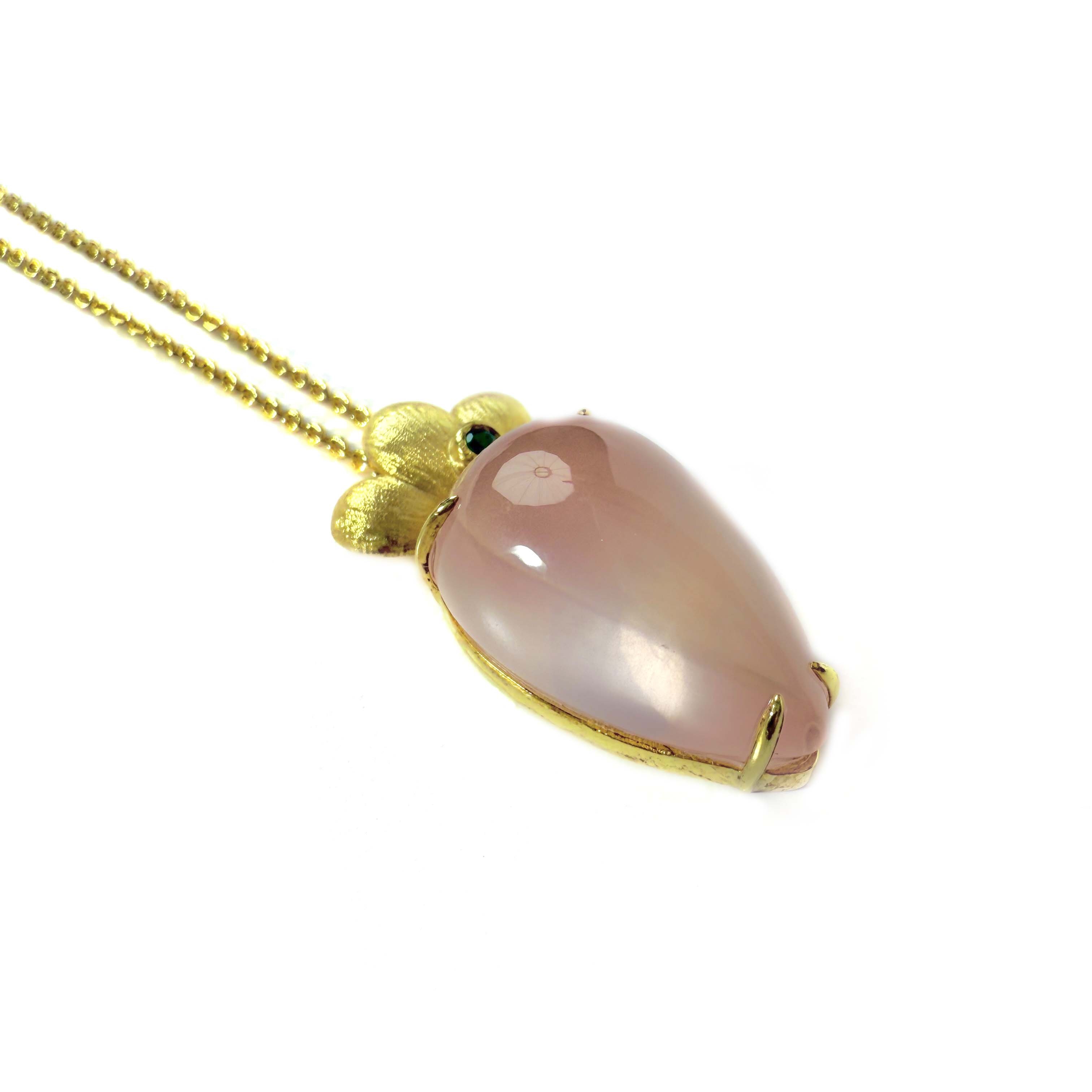 Shinecrys-rose quartz S925 pendant