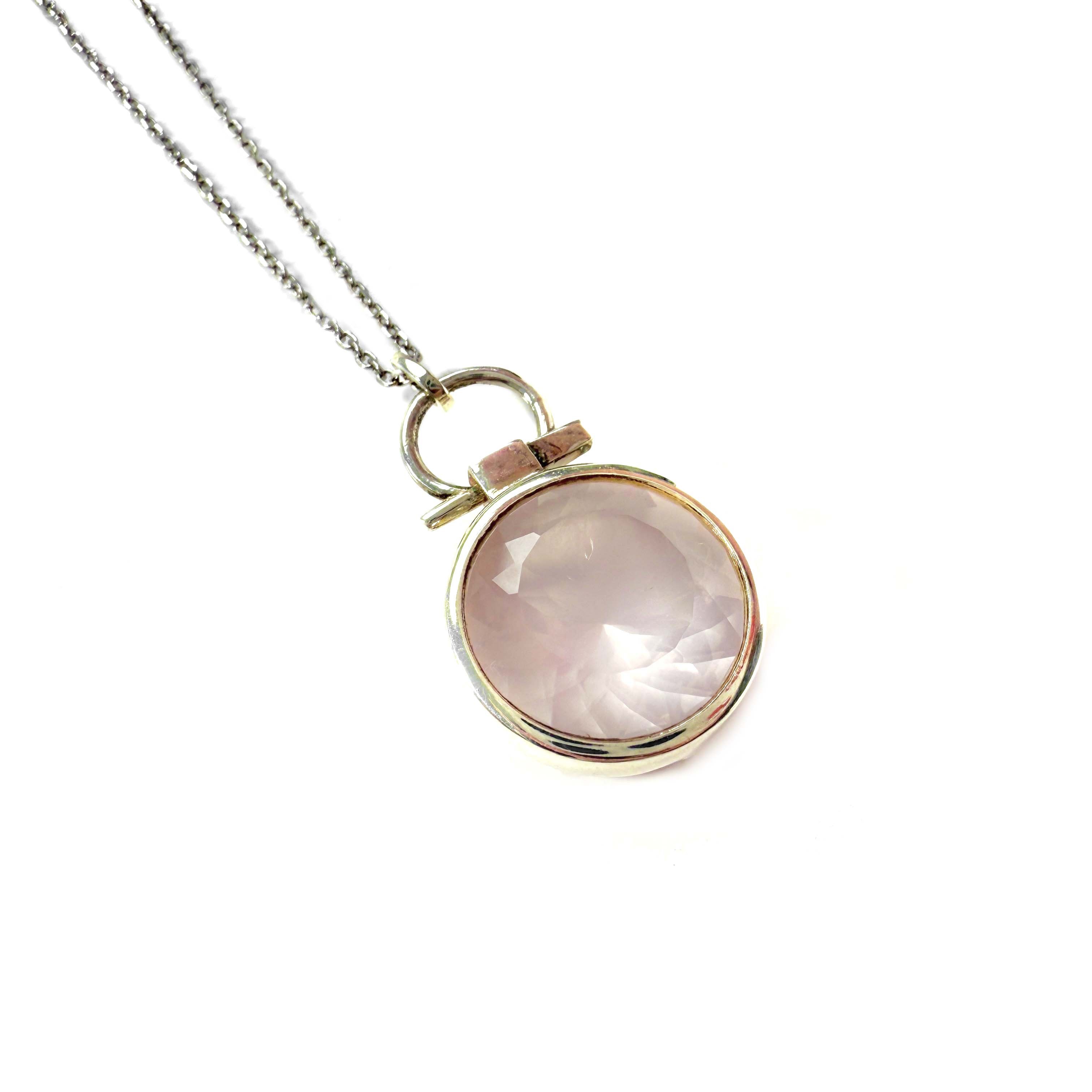 Shinecrys-rose quartz S925 pendant