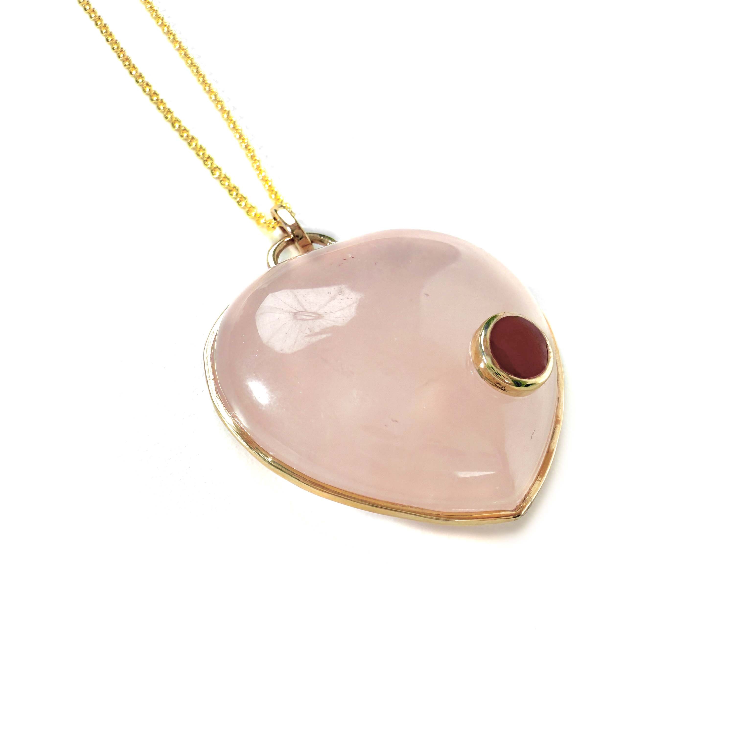Shinecrys-rose quartz S925 pendant