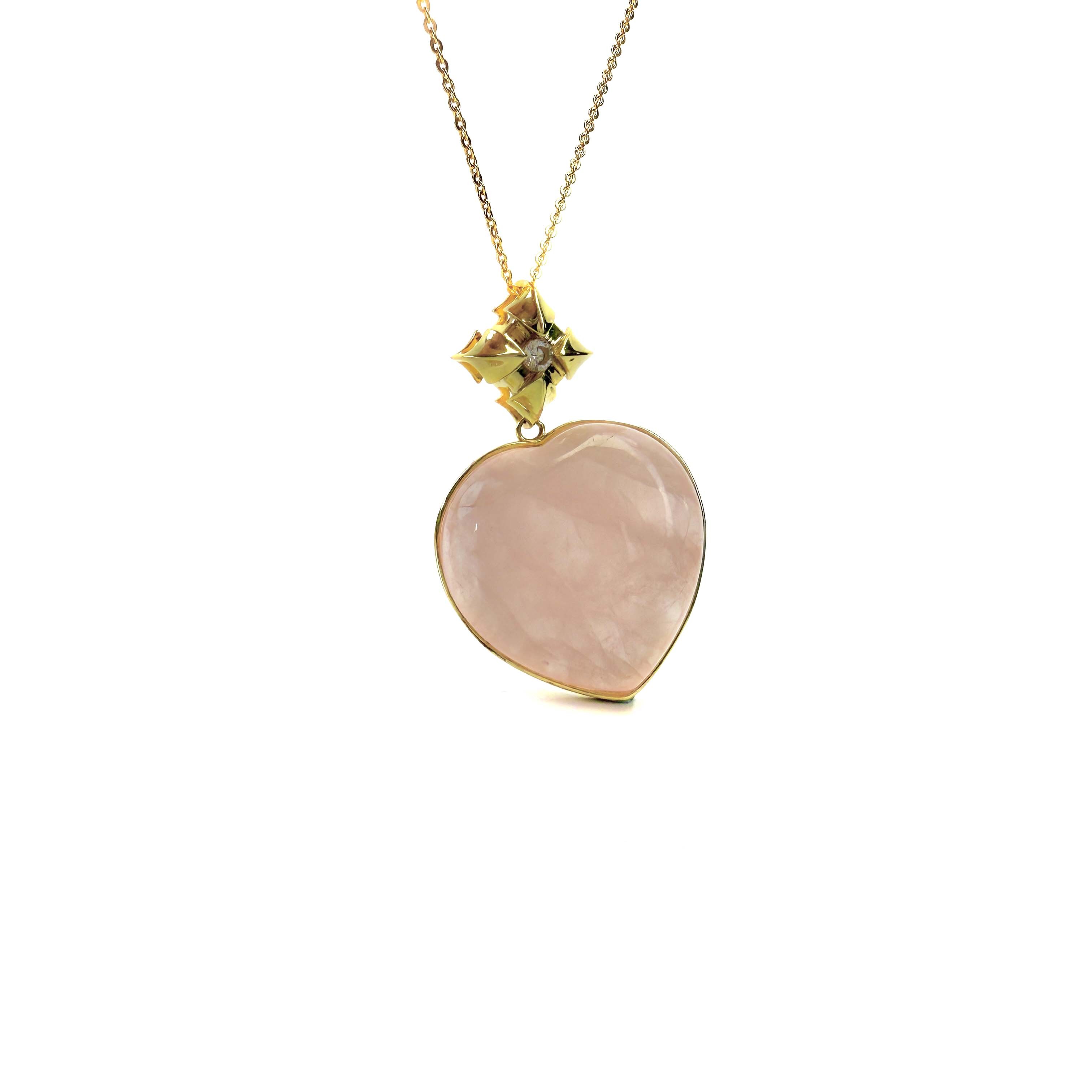 Shinecrys-rose quartz S925 pendant
