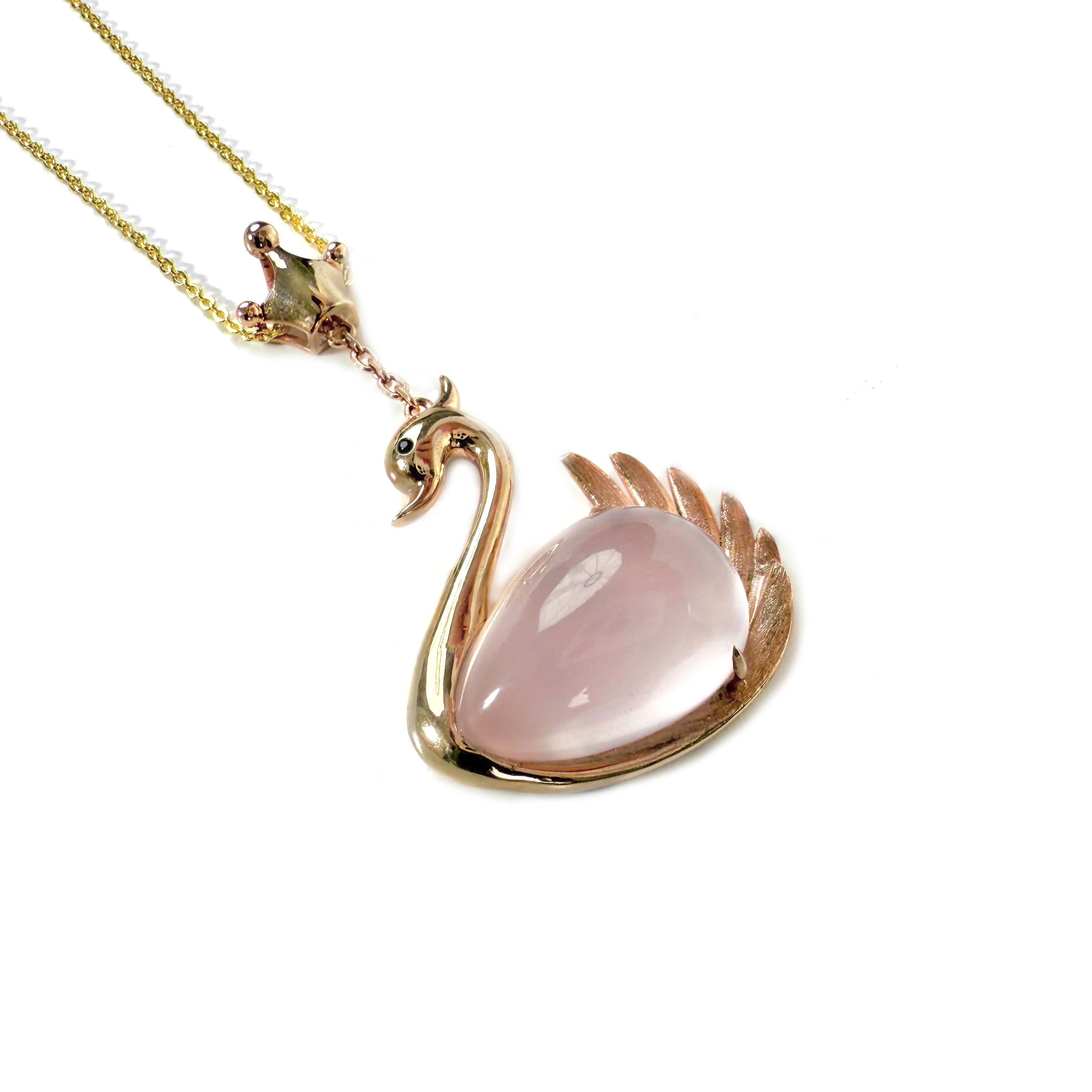 Shinecrys-rose quartz S925 pendant