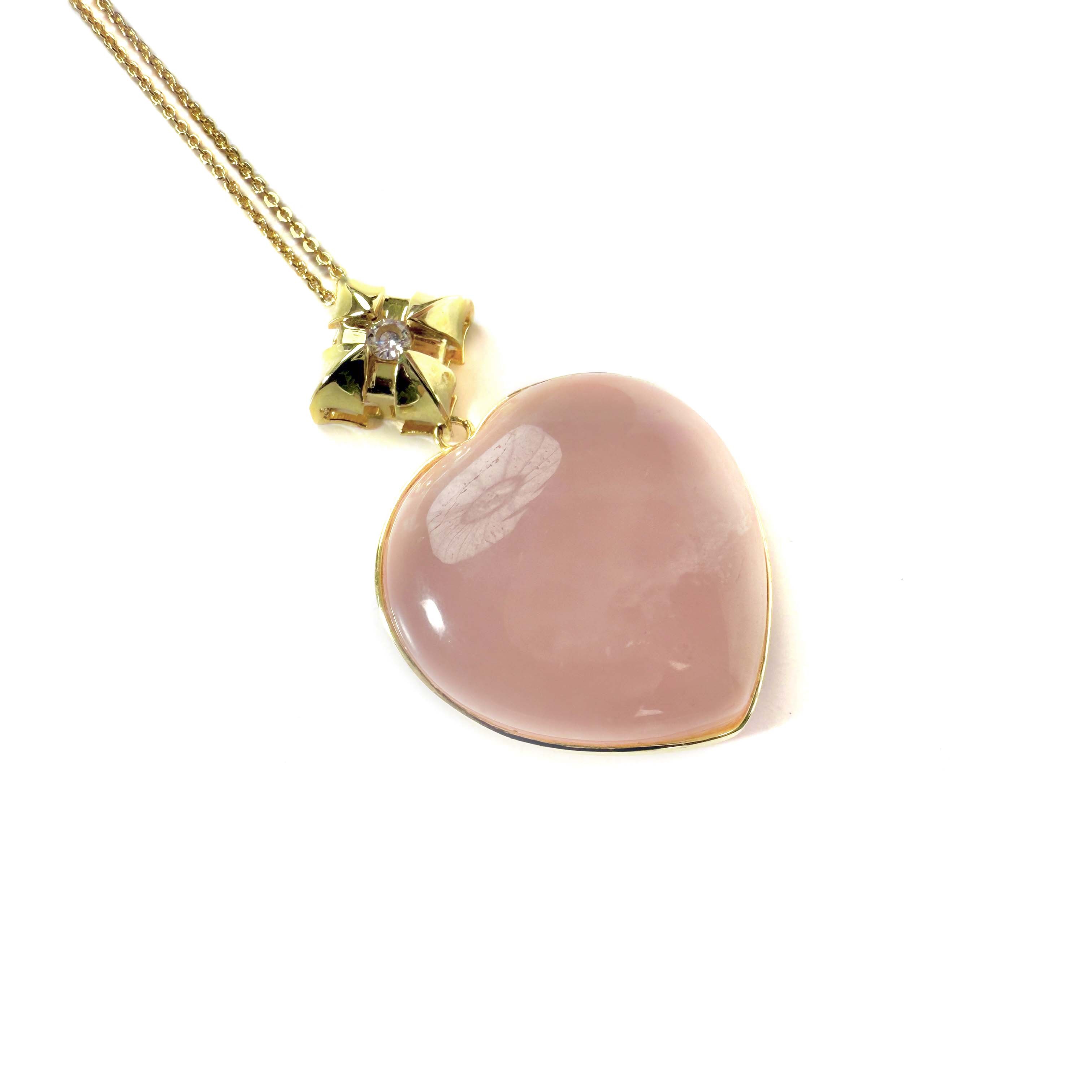 Shinecrys-rose quartz S925 pendant