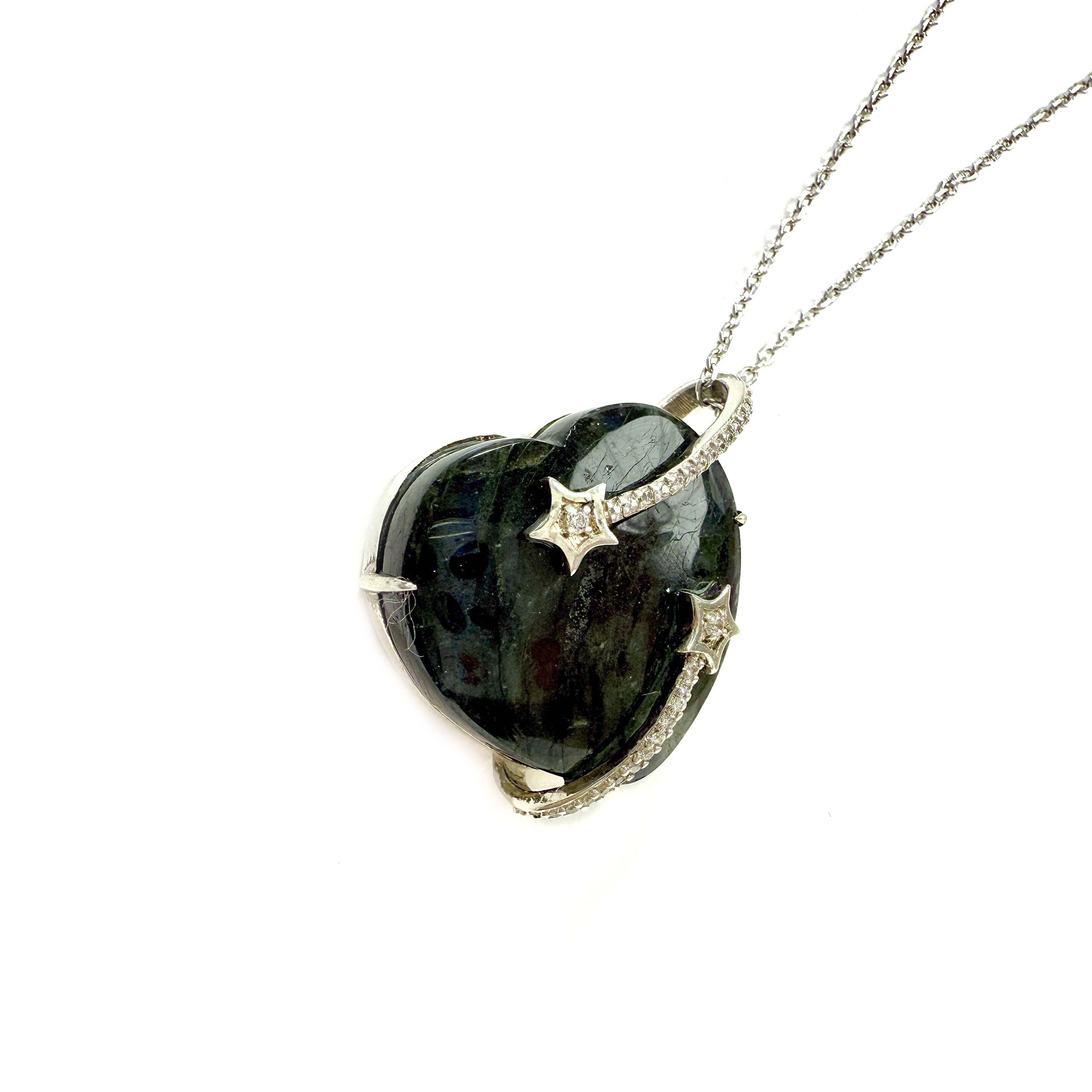 Shinecrys - labradorite heart-shaped S925 pendant