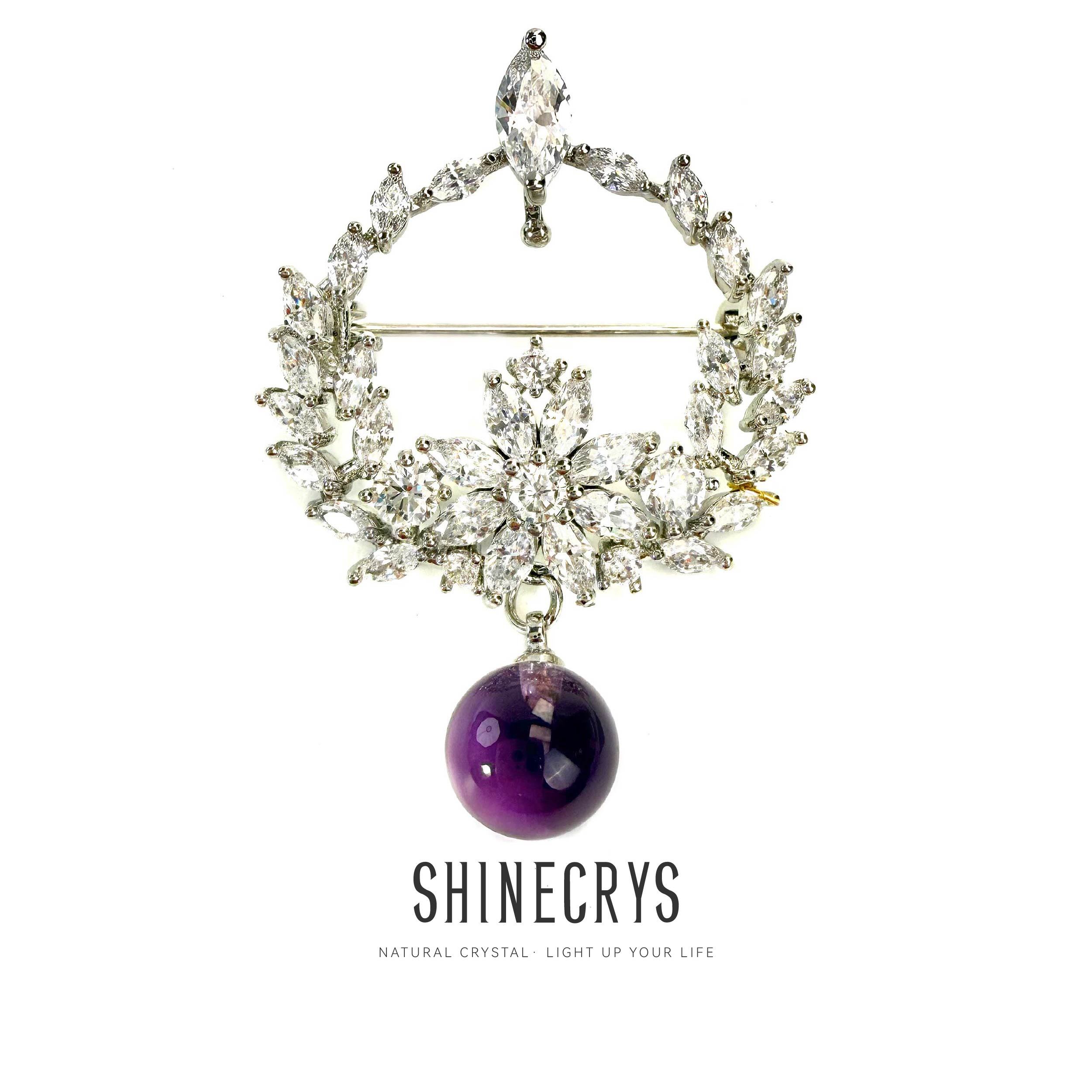 Shinecrys-amethyst brooch