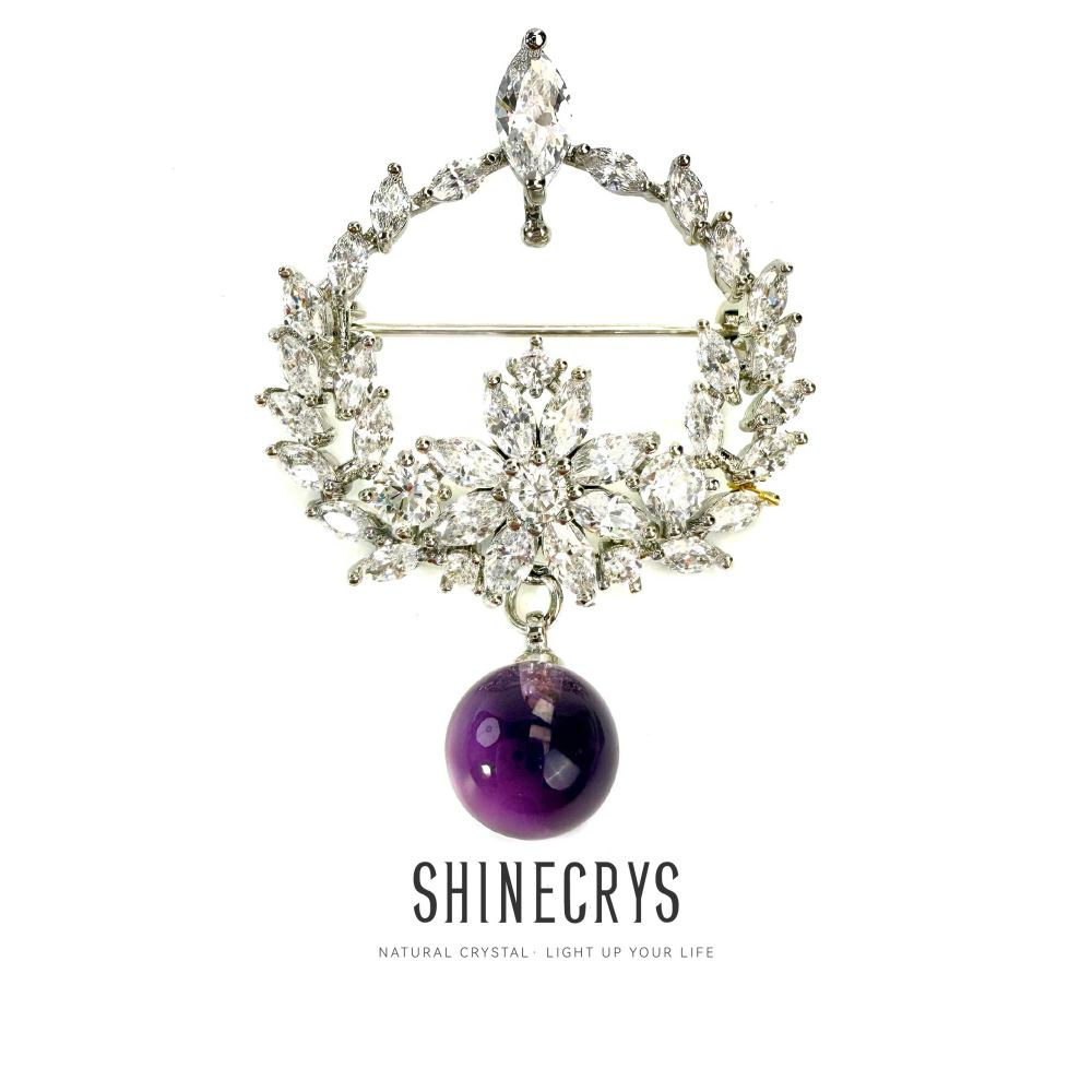 Shinecrys-amethyst brooch