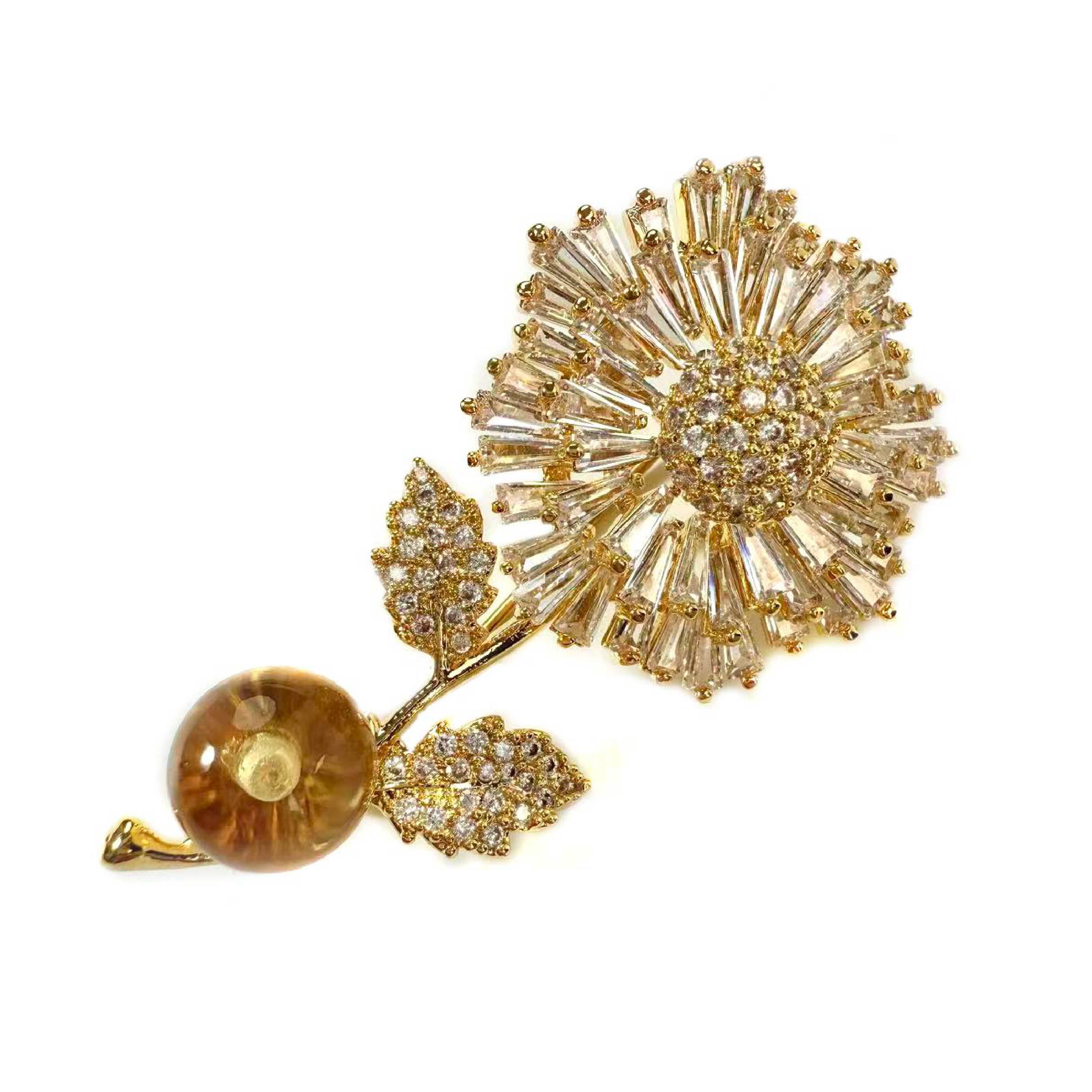 Shinecrys- citrine brooch
