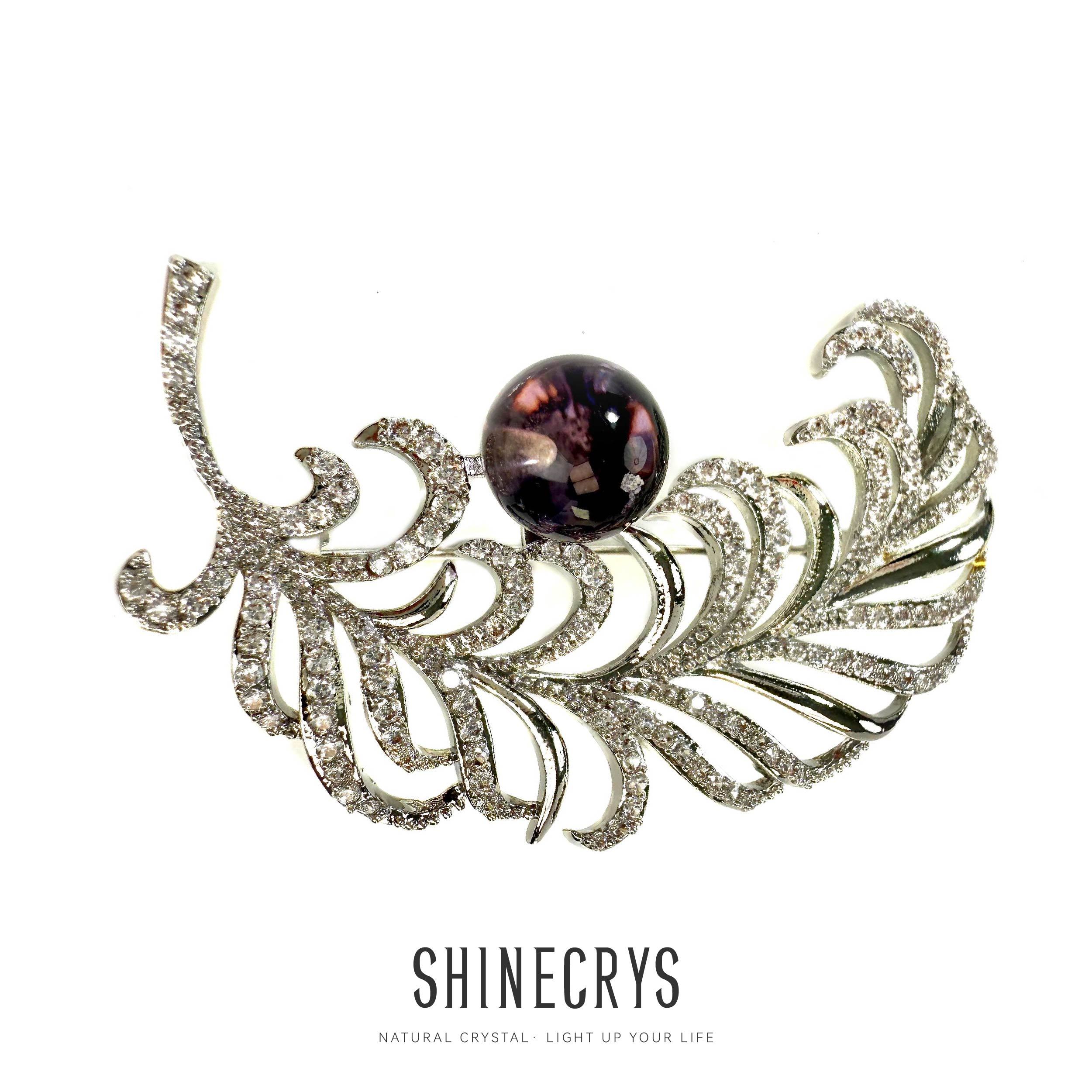 Shinecrys- amethyst brooch