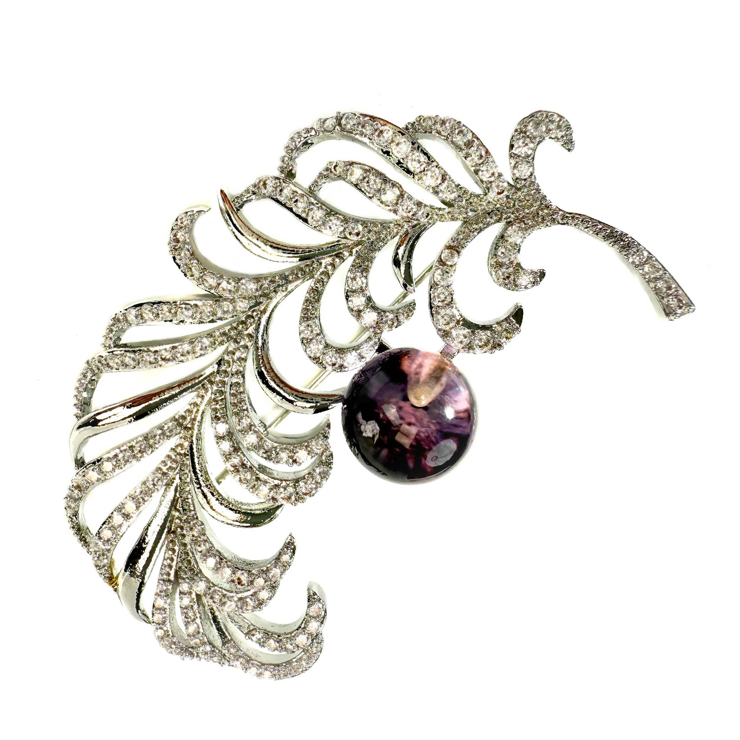 Shinecrys- amethyst brooch
