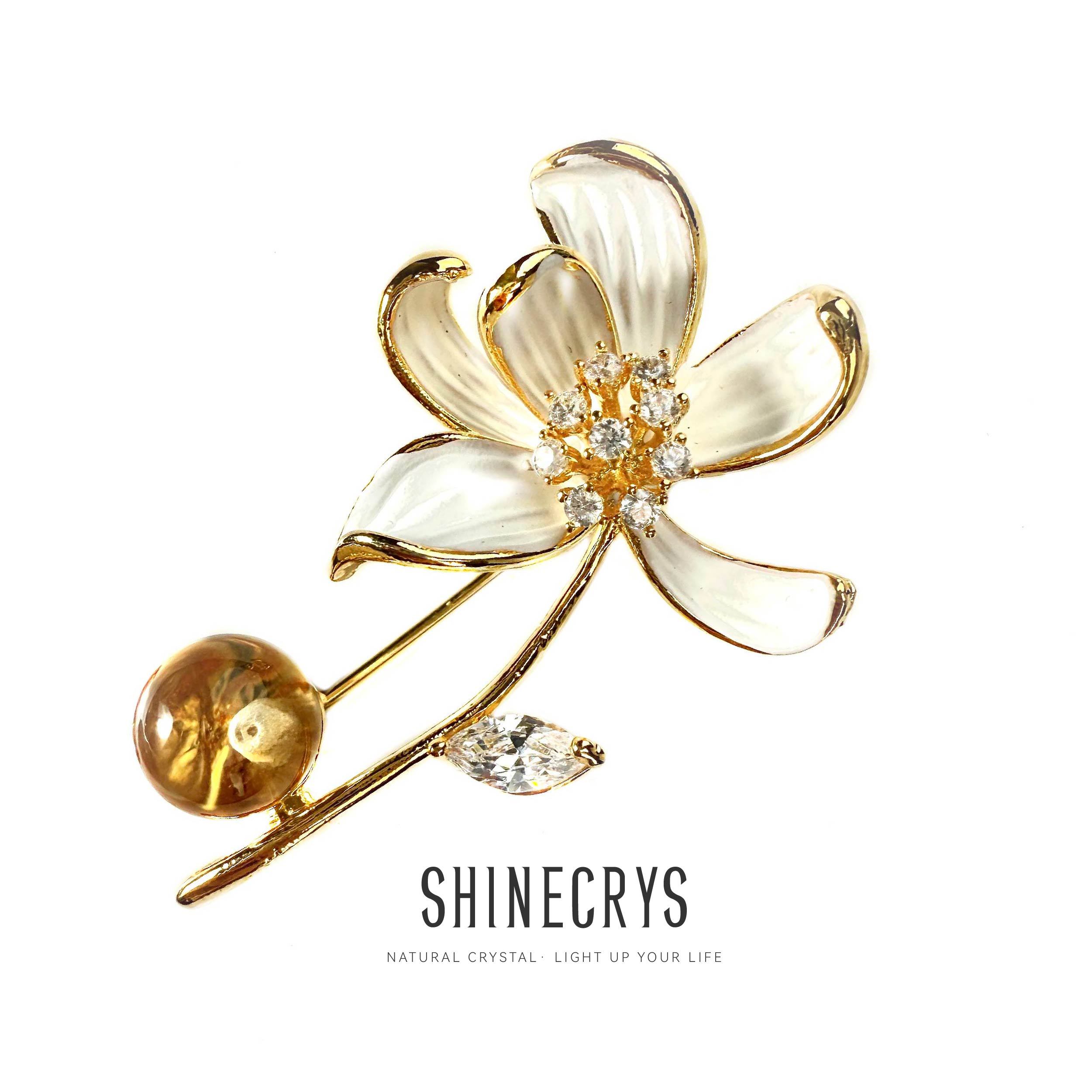 Shinecrys- citrine brooch