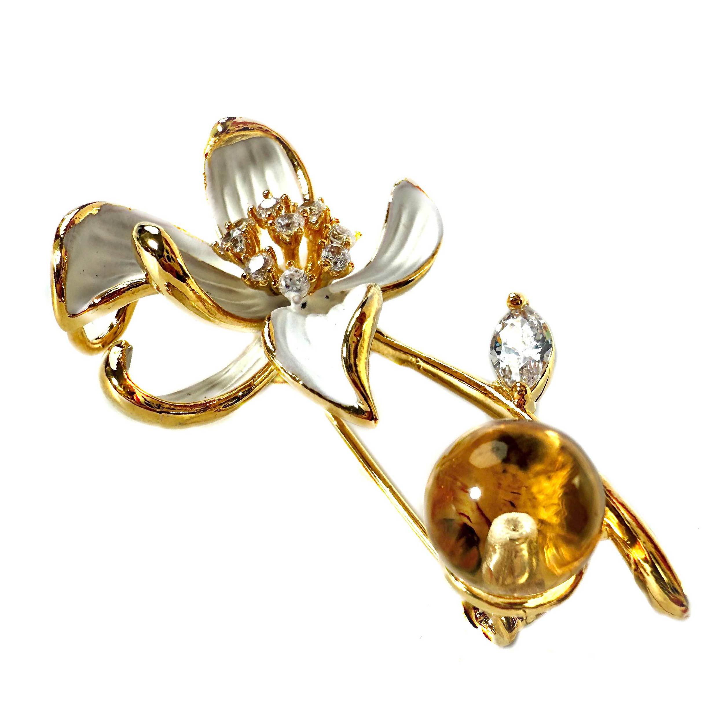 Shinecrys- citrine brooch