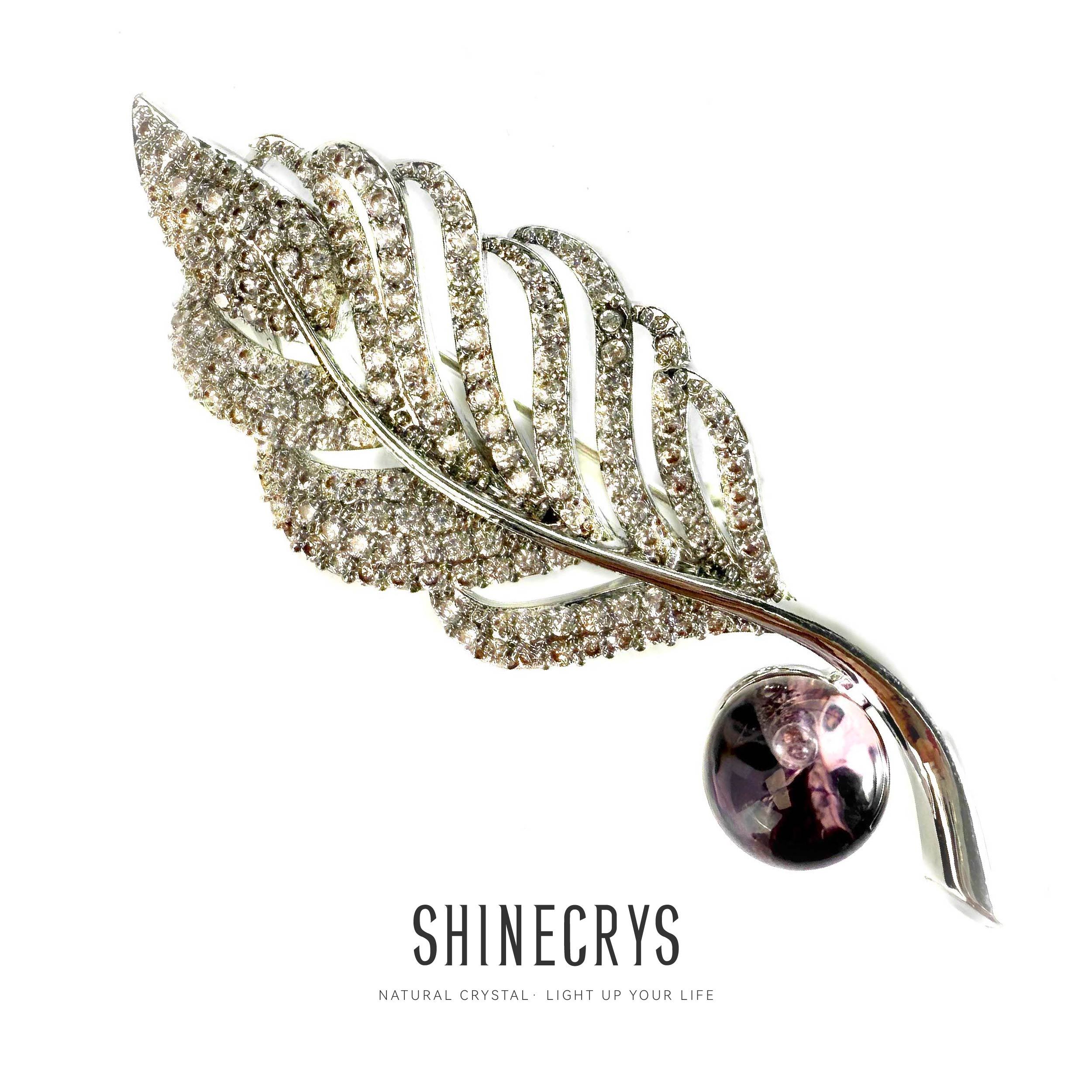 Shinecrys- amethyst brooch