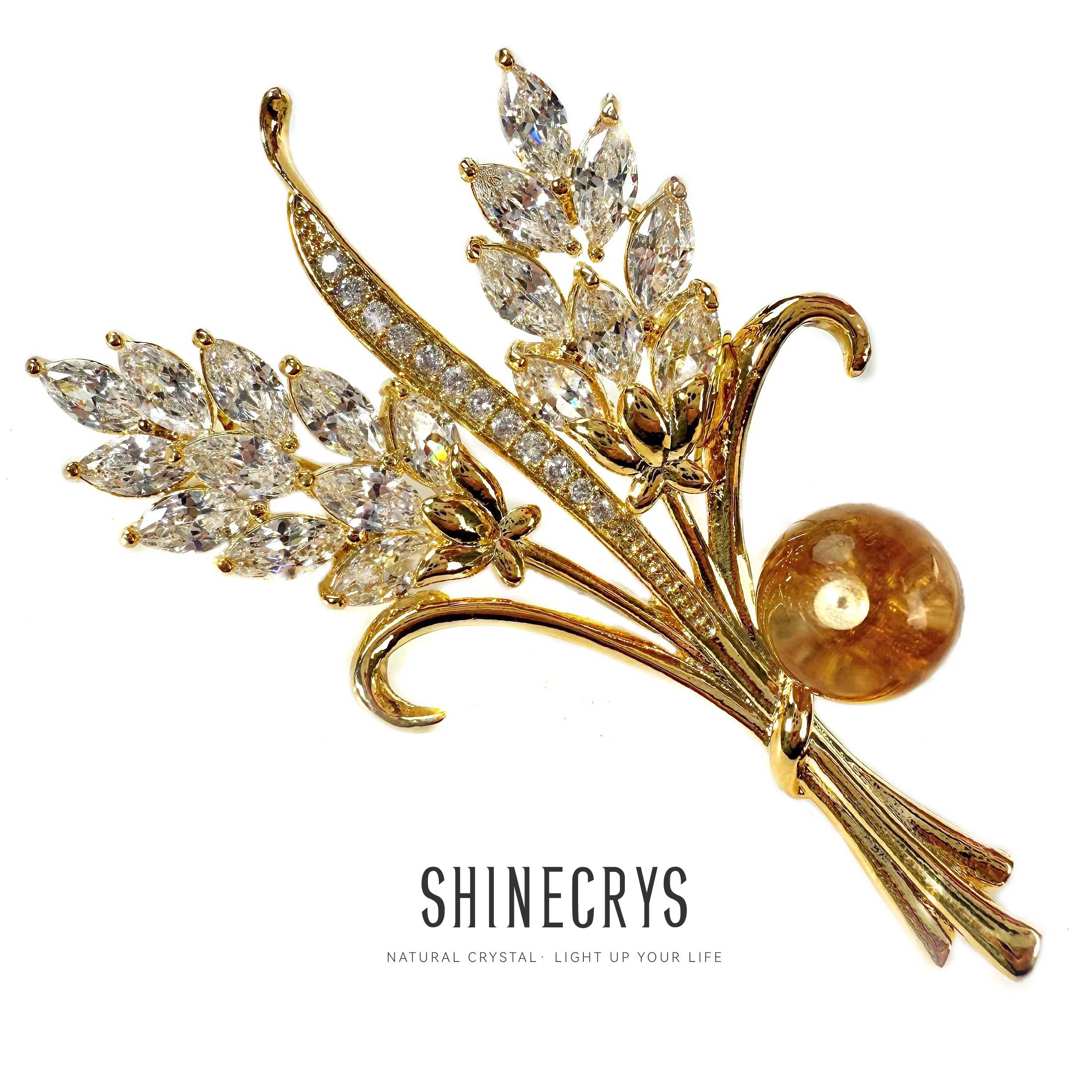 Shinecrys- citrine brooch