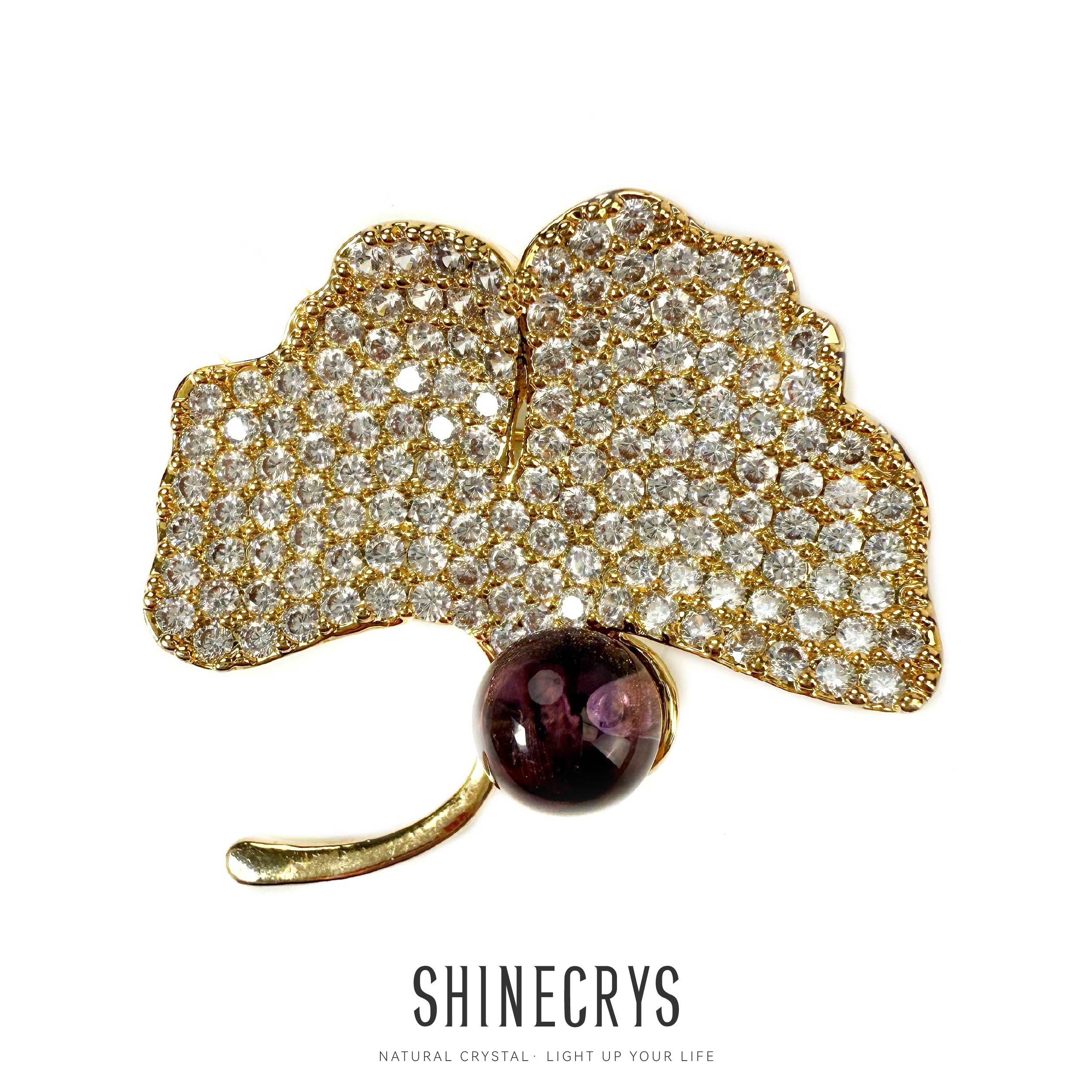 Shinecrys- amethyst brooch