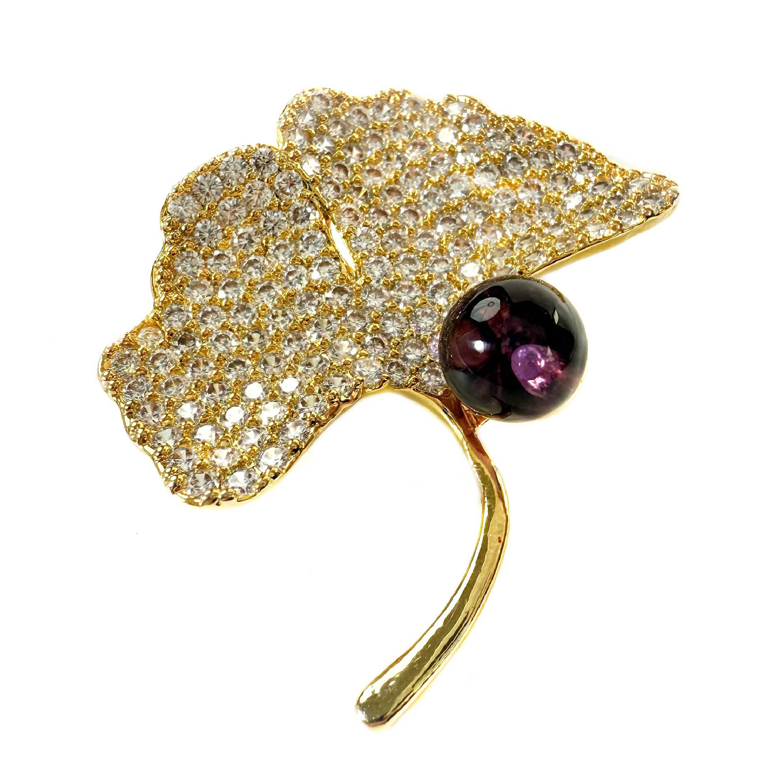 Shinecrys- amethyst brooch