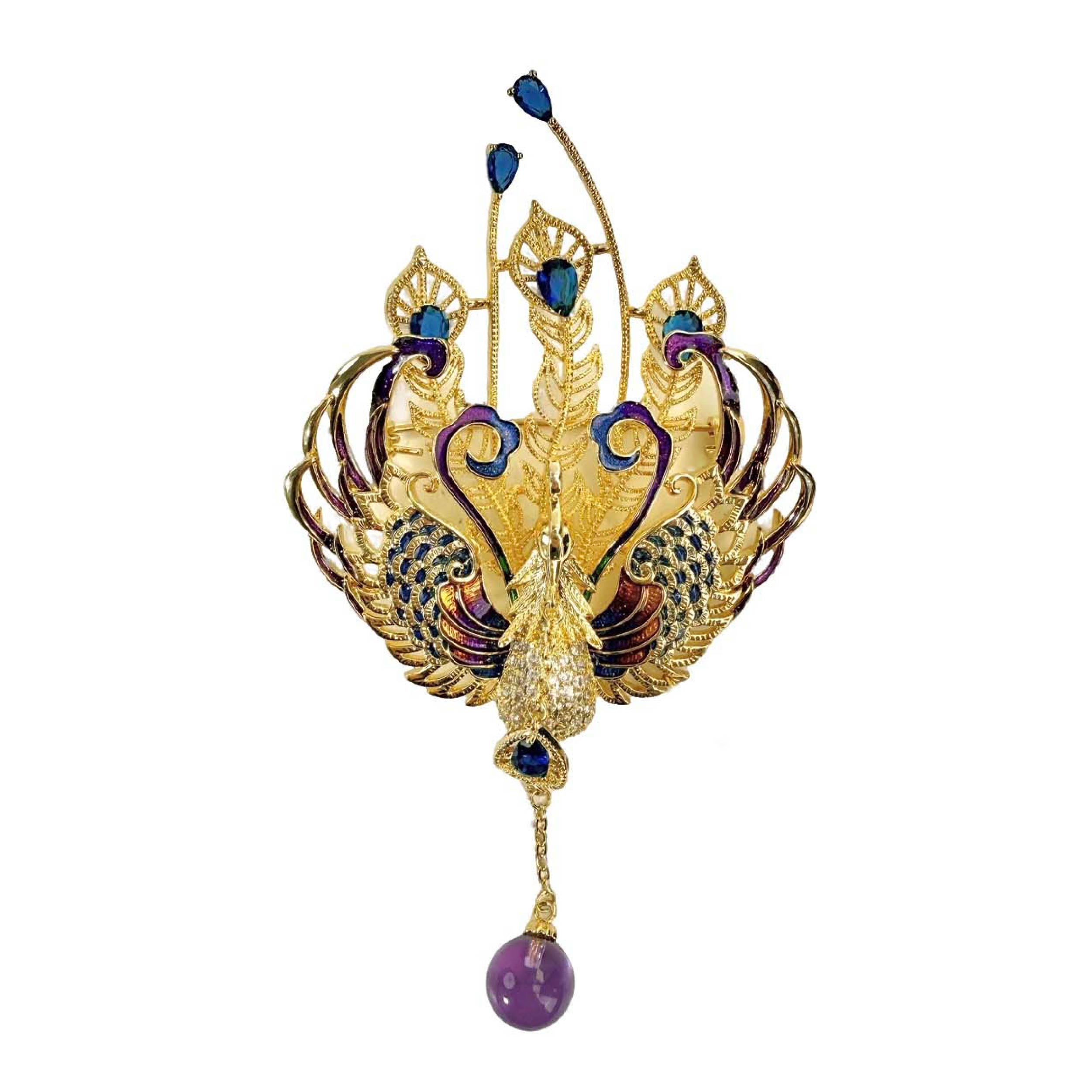 Shinecrys- amethyst brooch