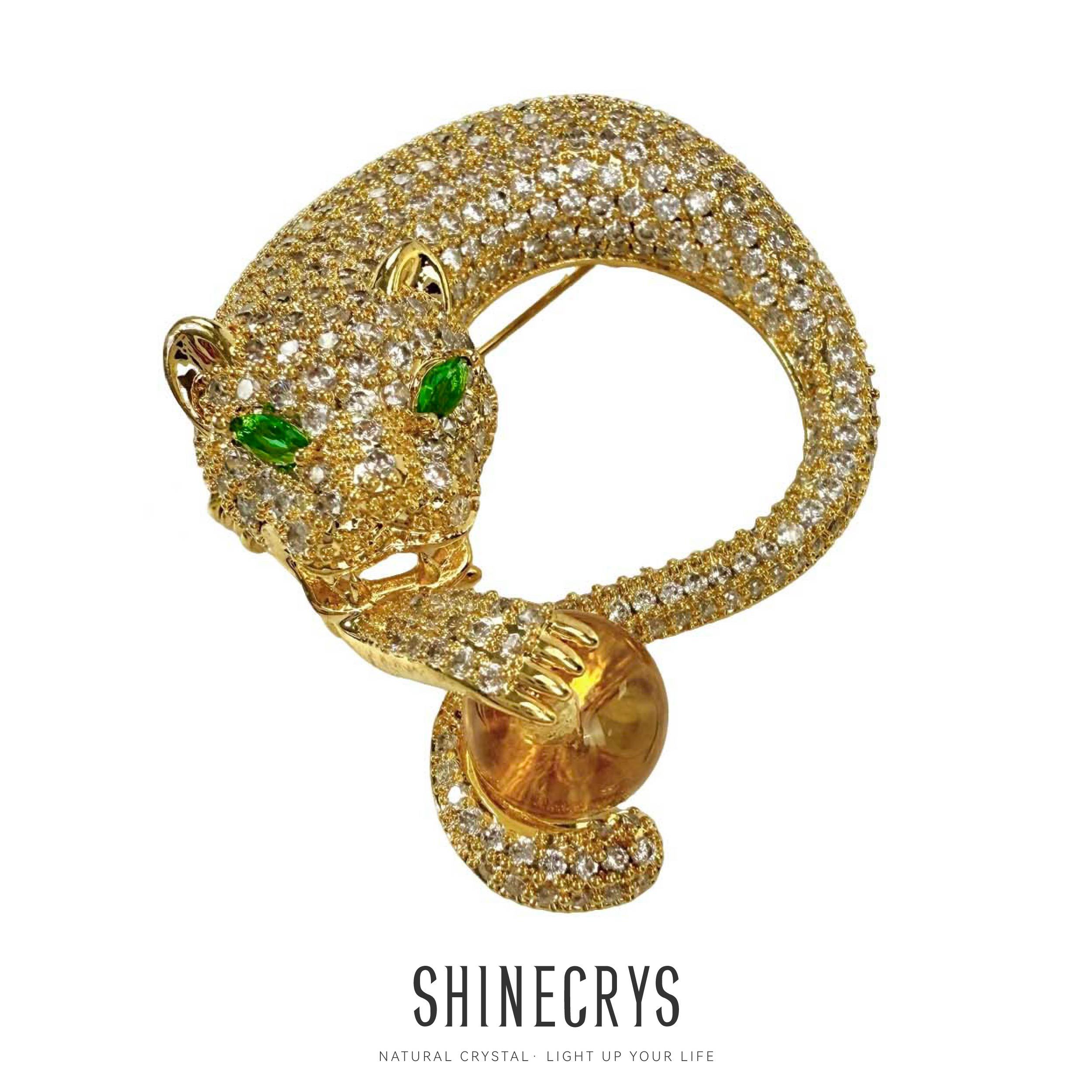 Shinecrys- citrine brooch