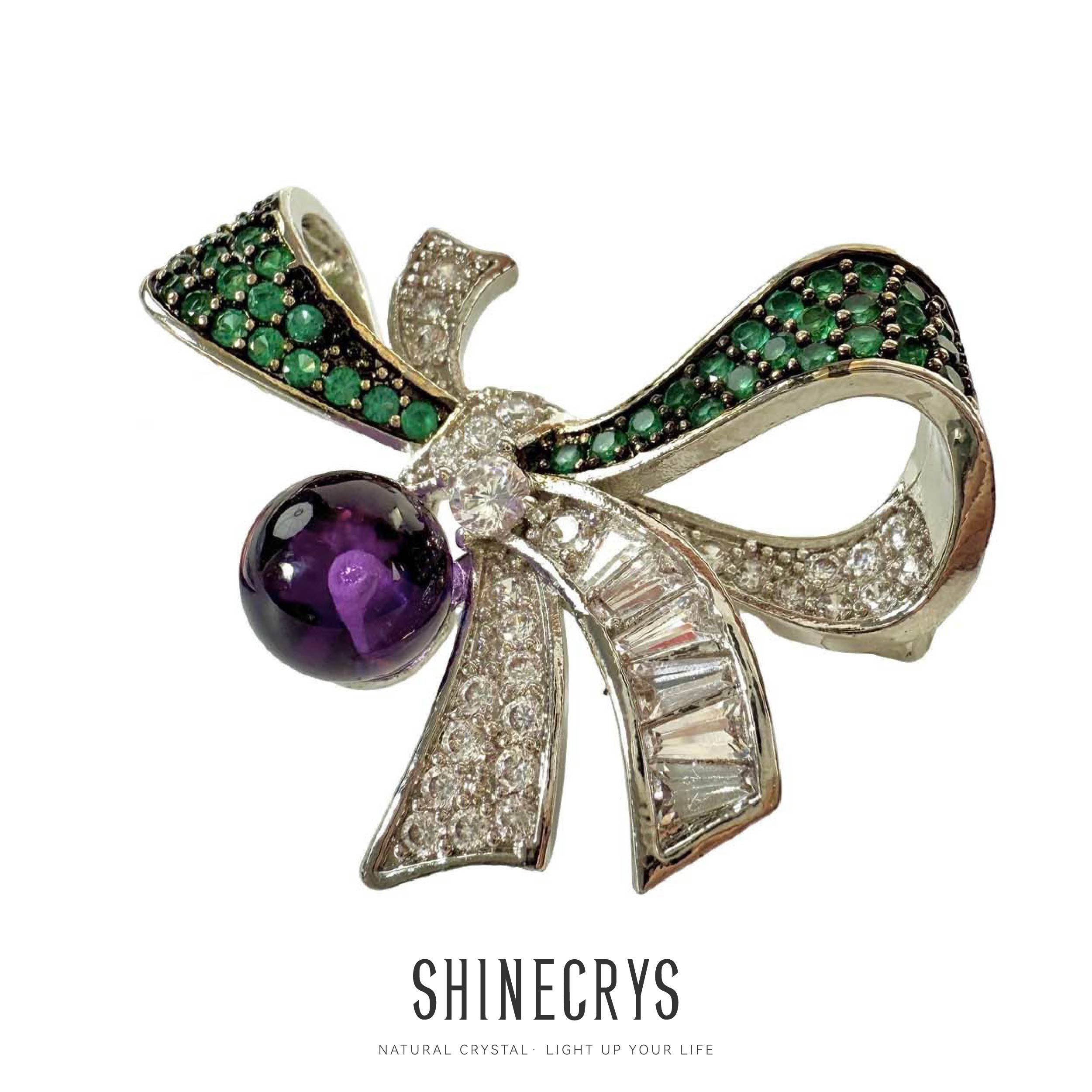 Shinecrys- amethyst brooch