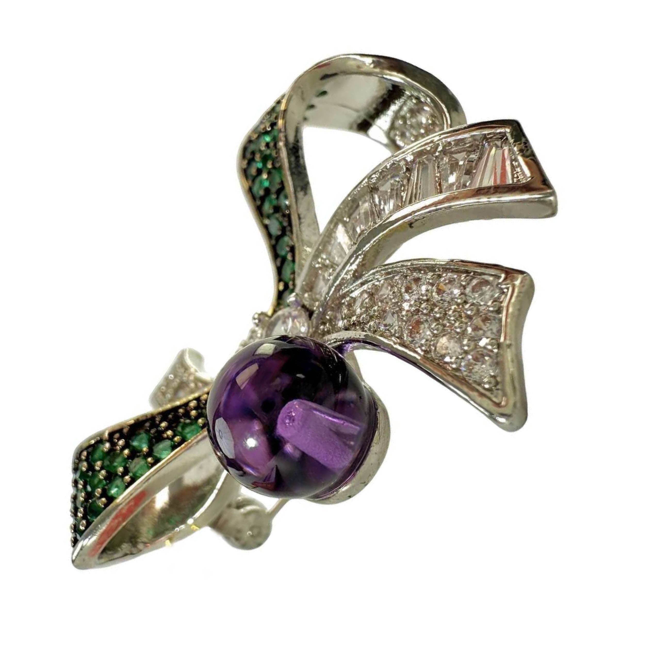 Shinecrys- amethyst brooch