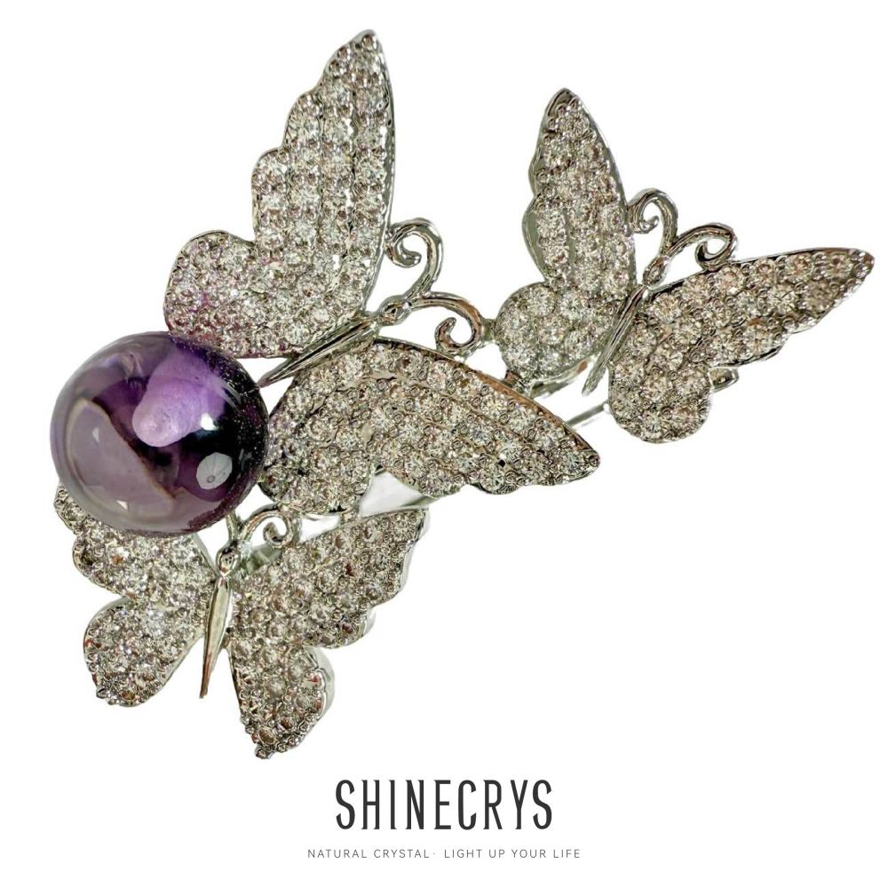 Shinecrys- amethyst brooch