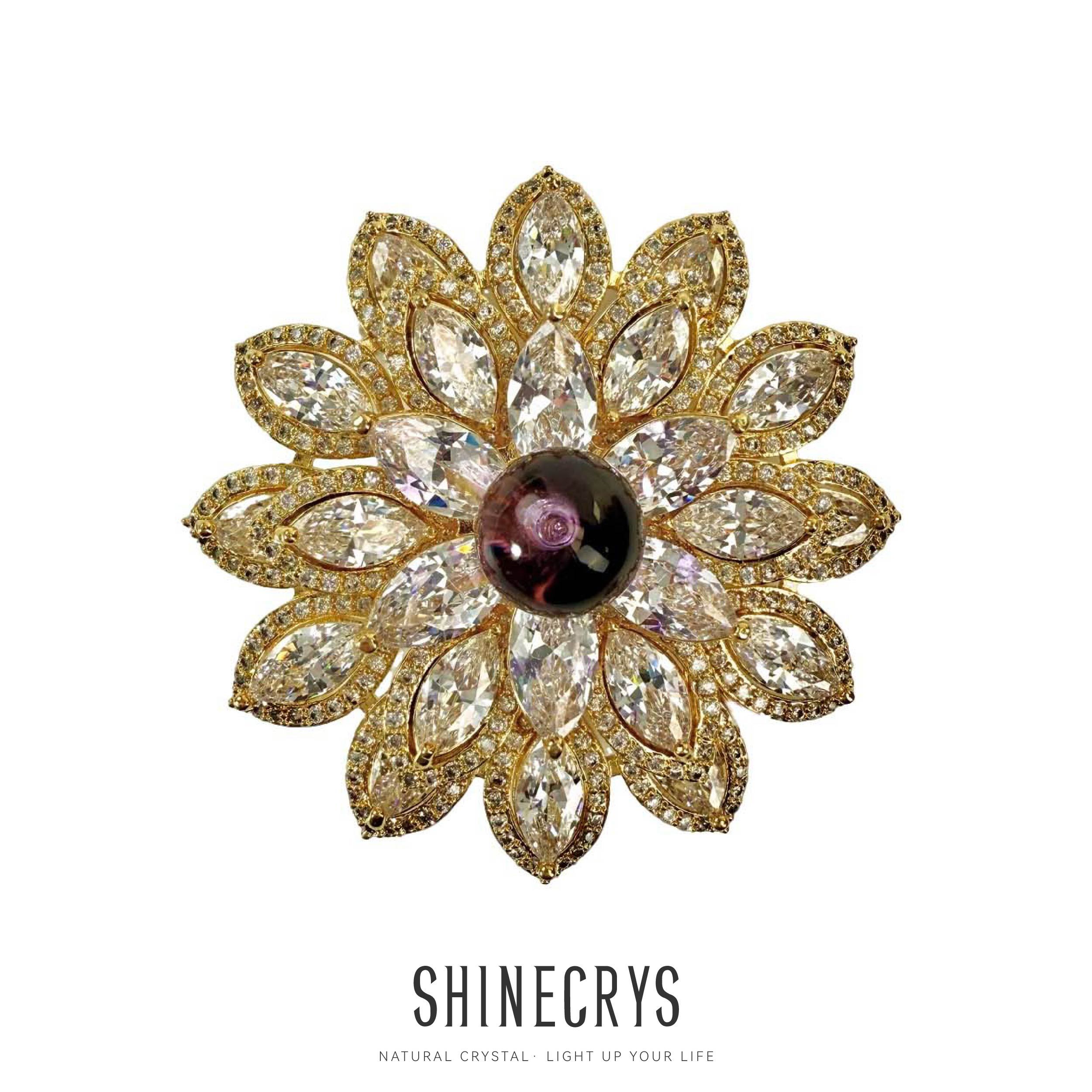 Shinecrys- amethyst brooch
