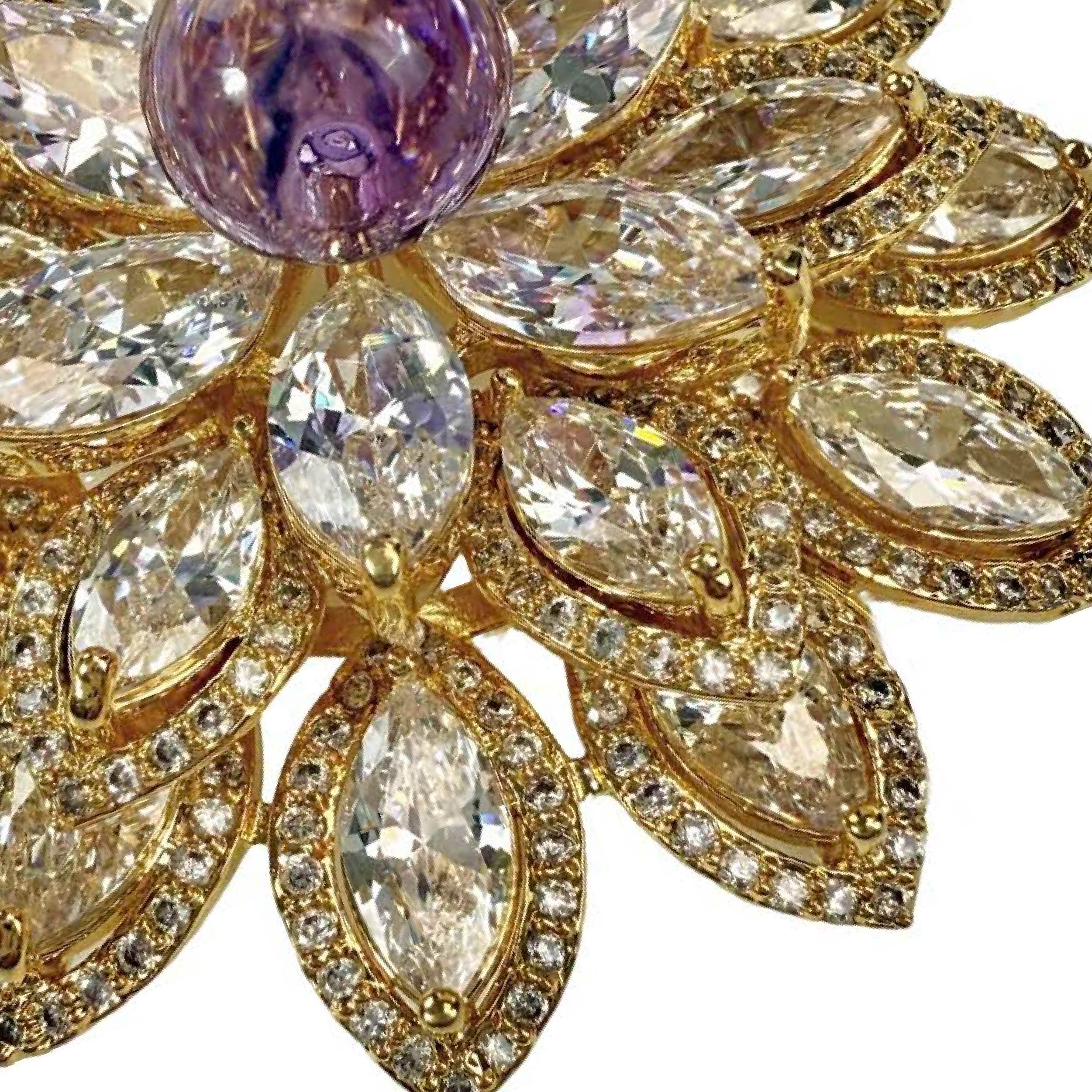 Shinecrys- amethyst brooch