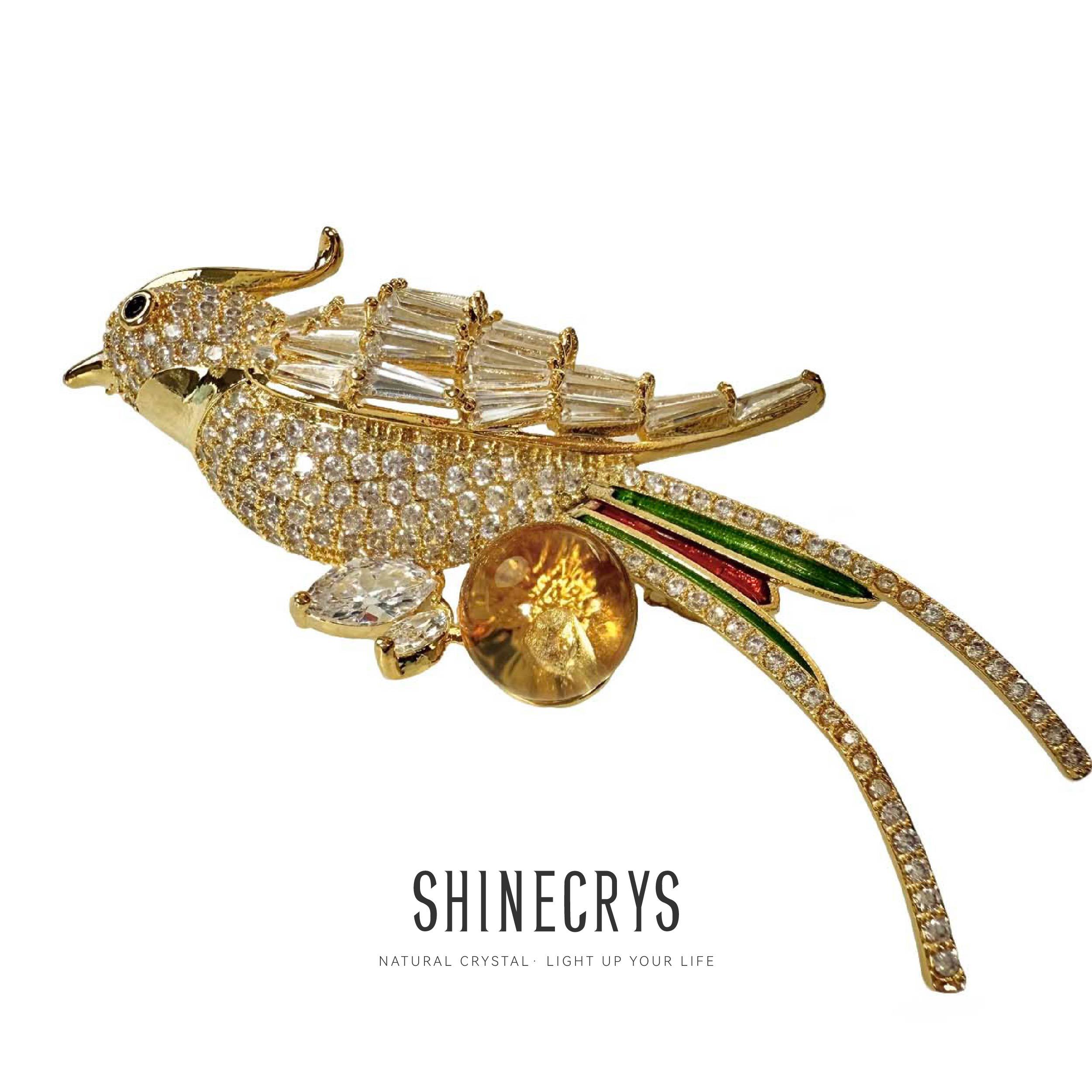Shinecrys- citrine brooch