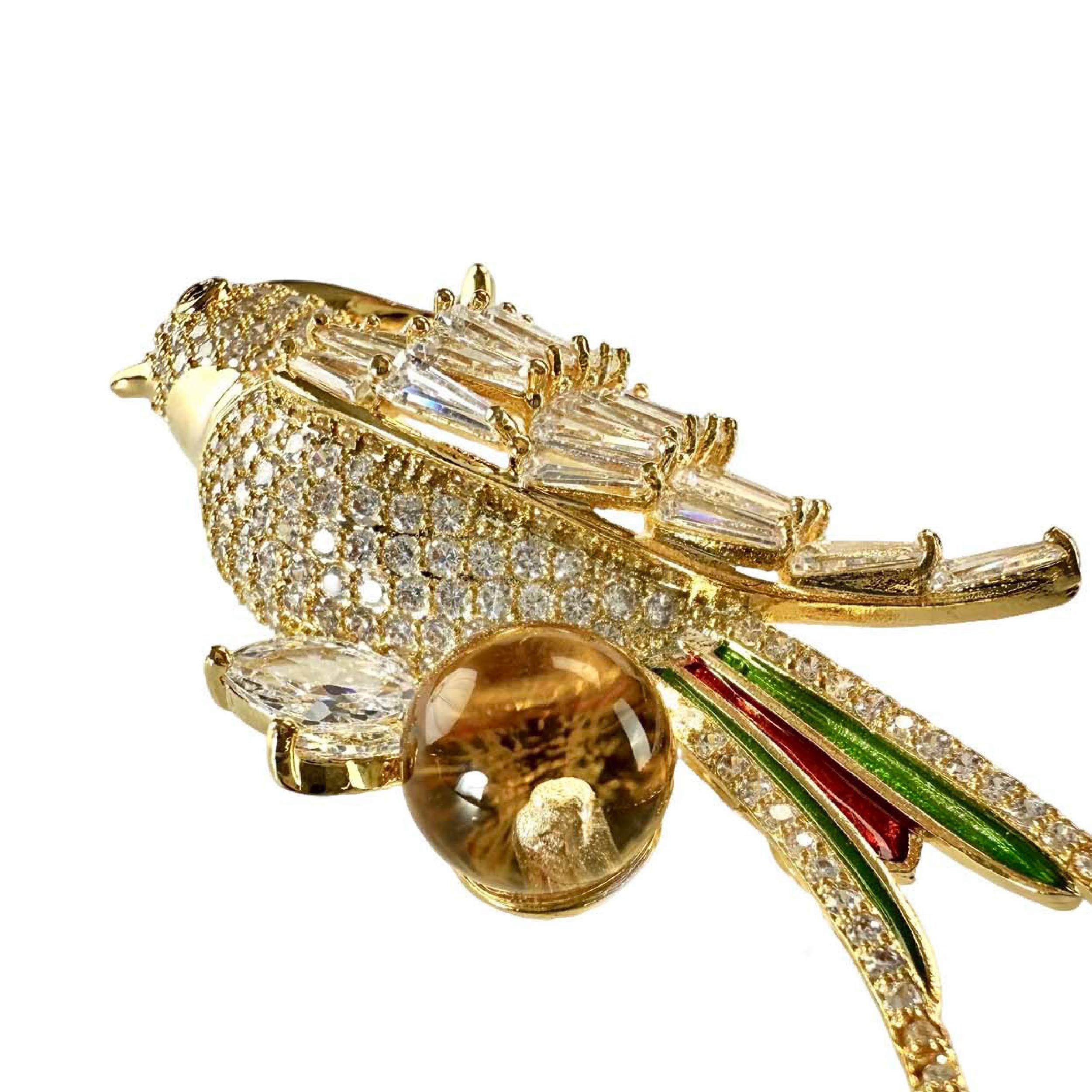 Shinecrys- citrine brooch