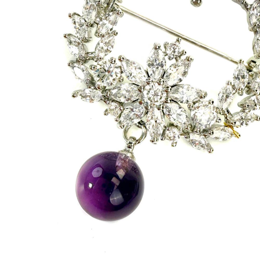 Shinecrys-amethyst brooch