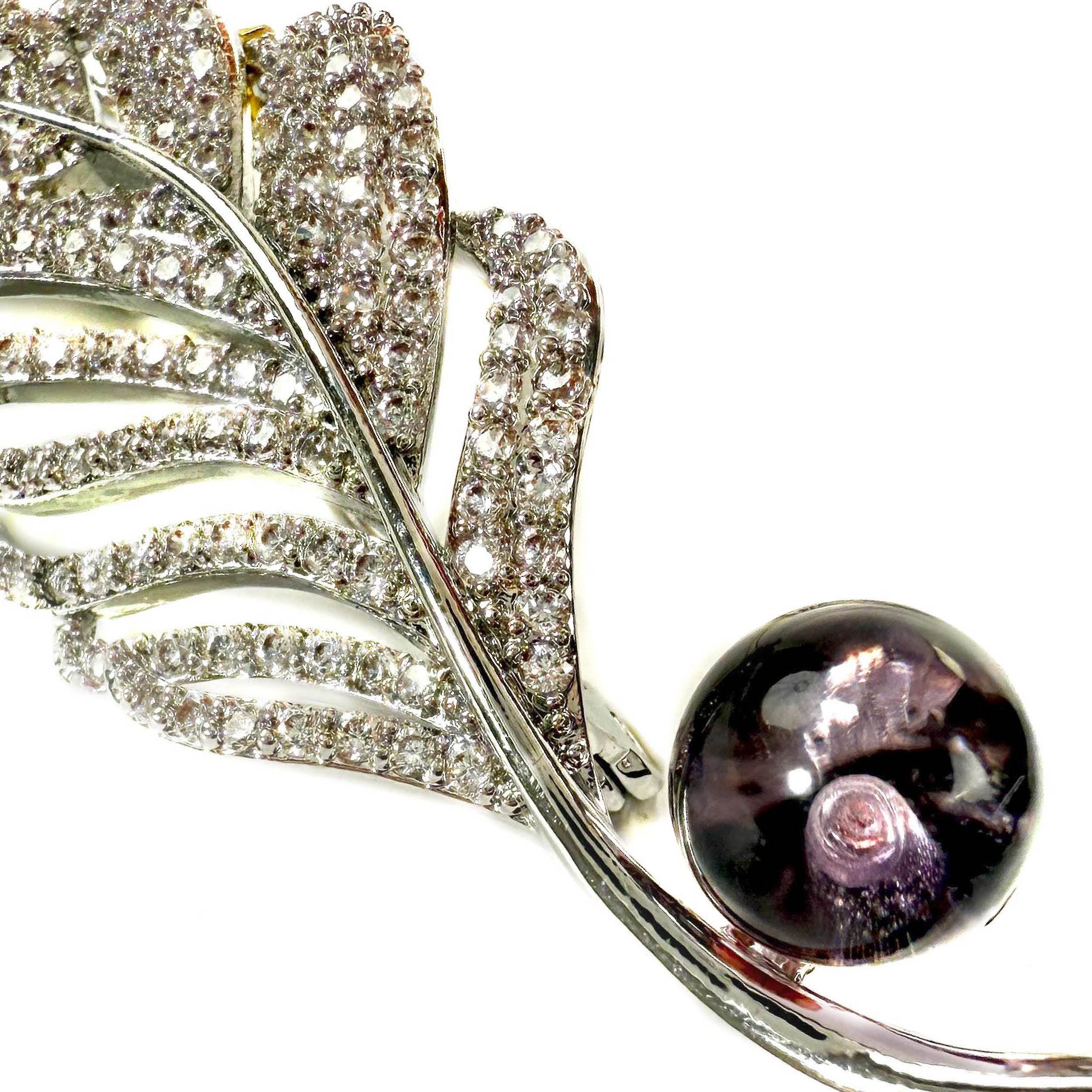 Shinecrys- amethyst brooch