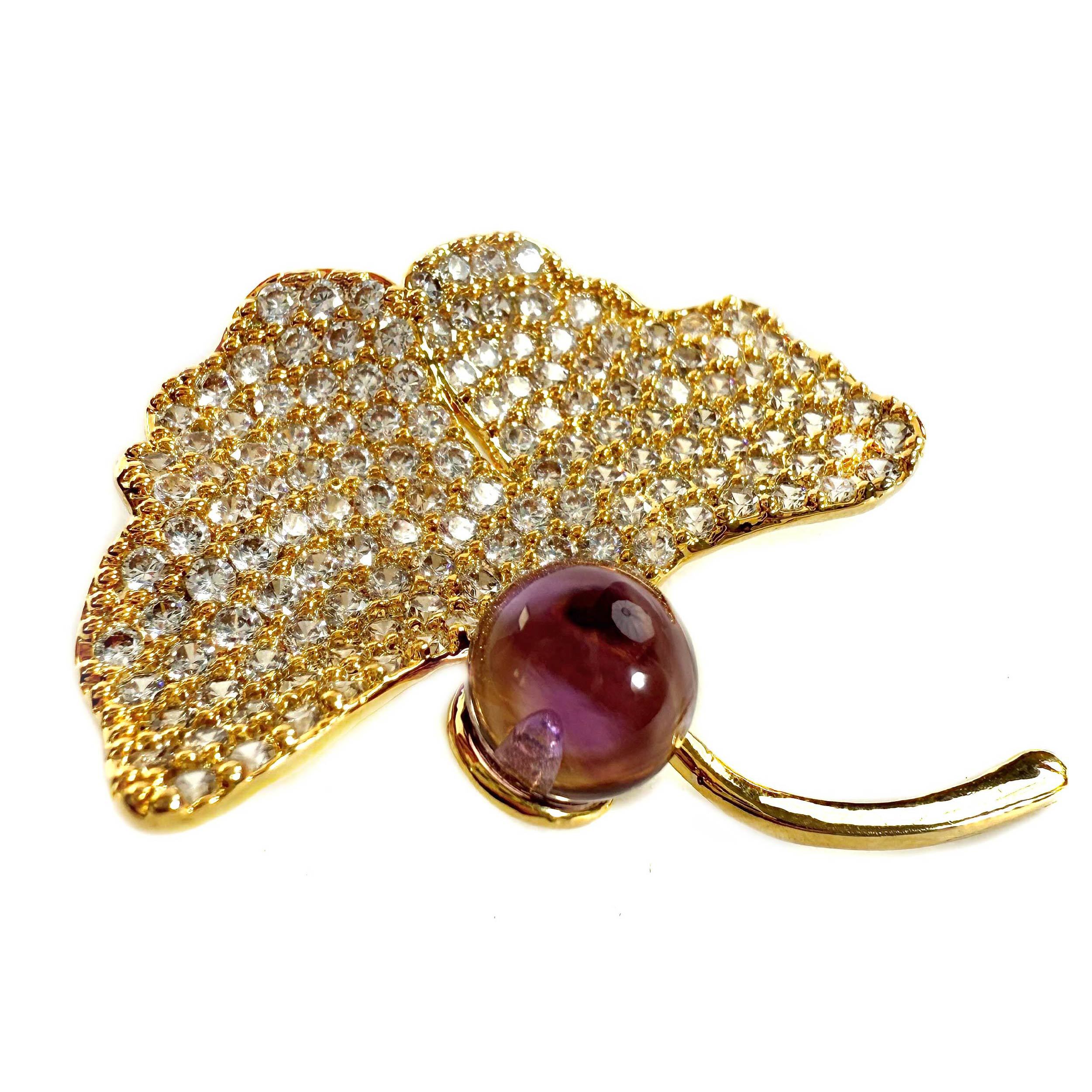 Shinecrys- amethyst brooch