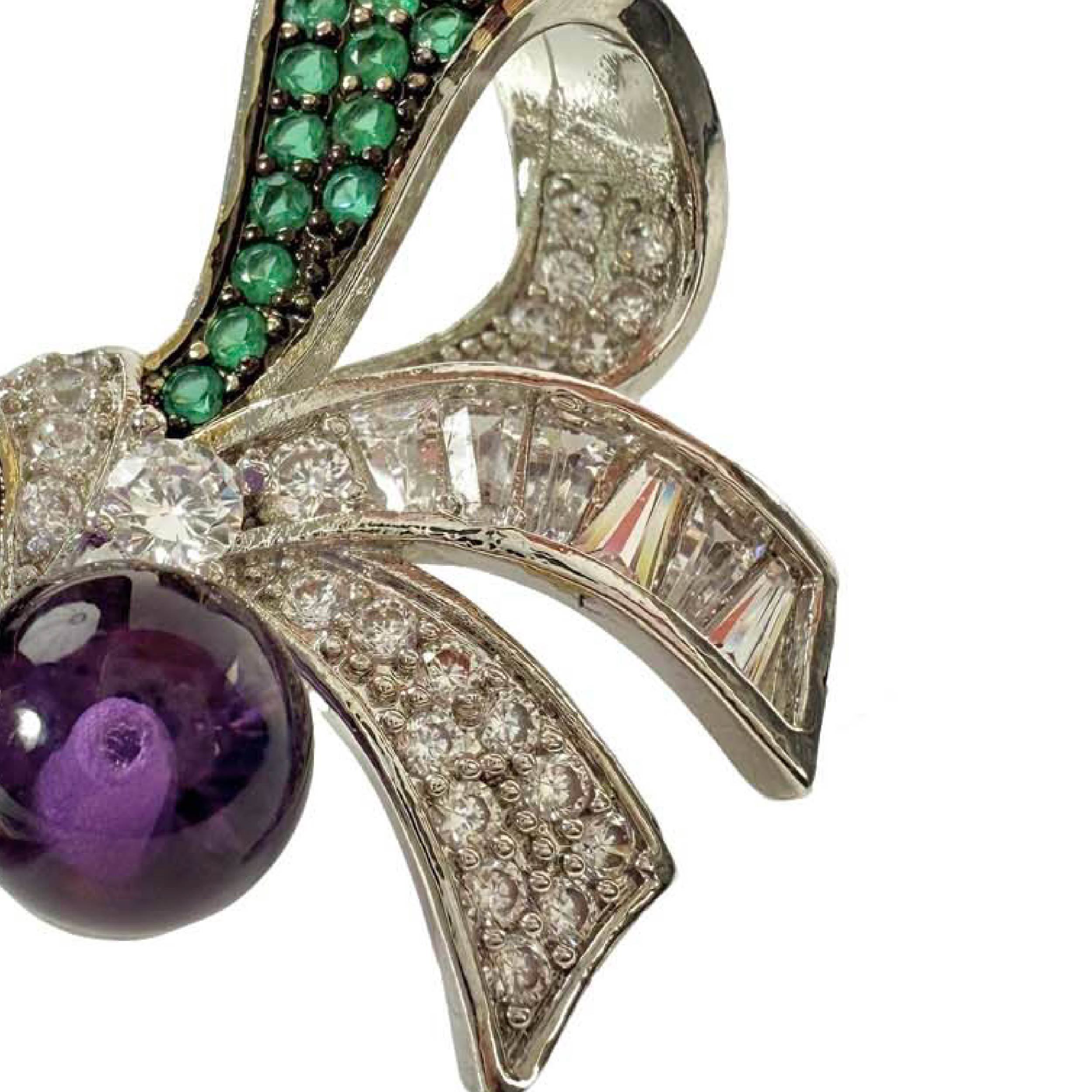 Shinecrys- amethyst brooch
