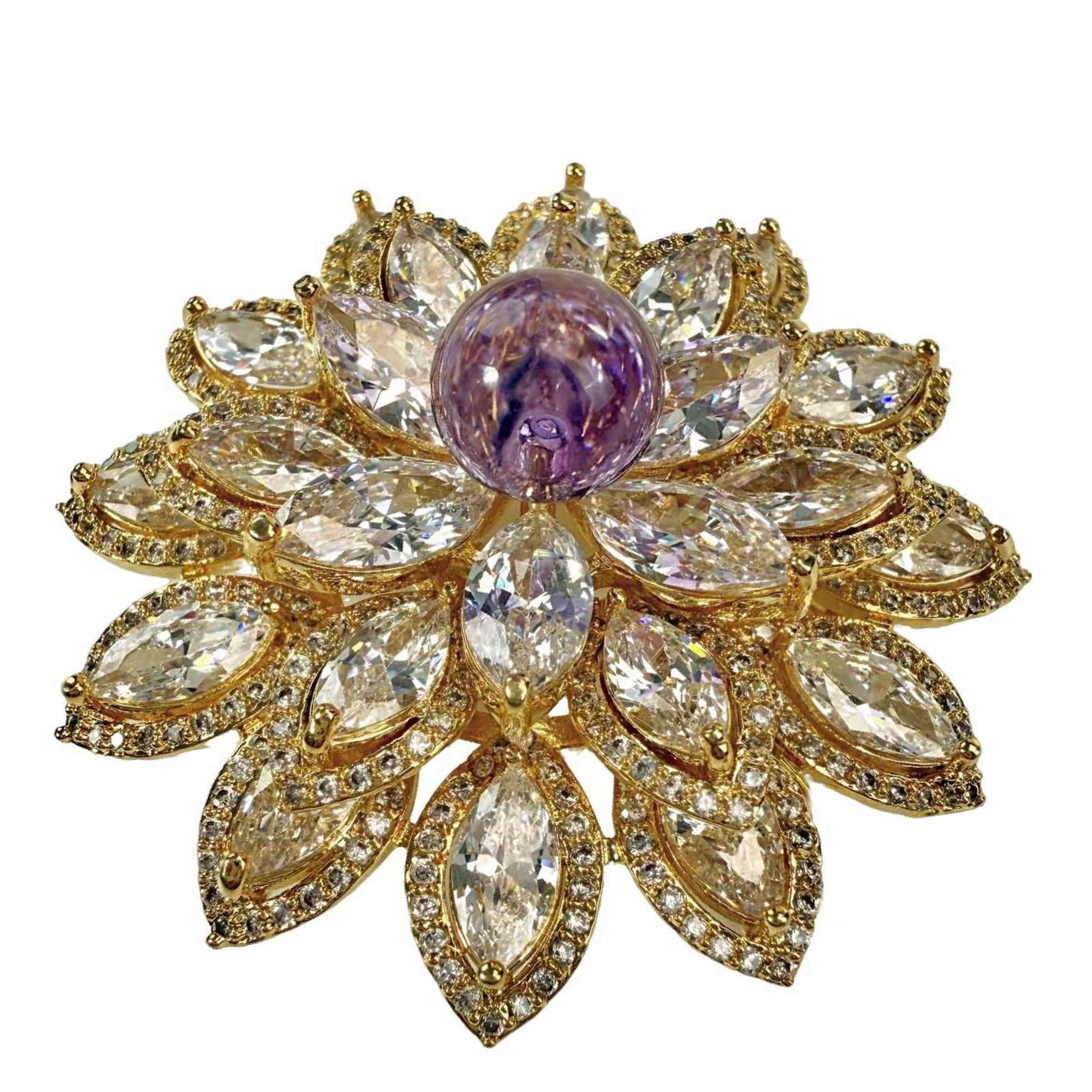 Shinecrys- amethyst brooch