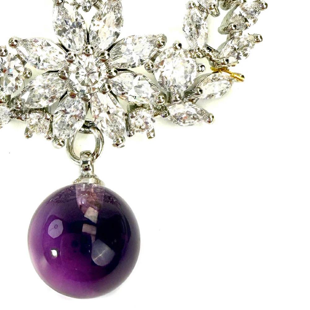 Shinecrys-amethyst brooch
