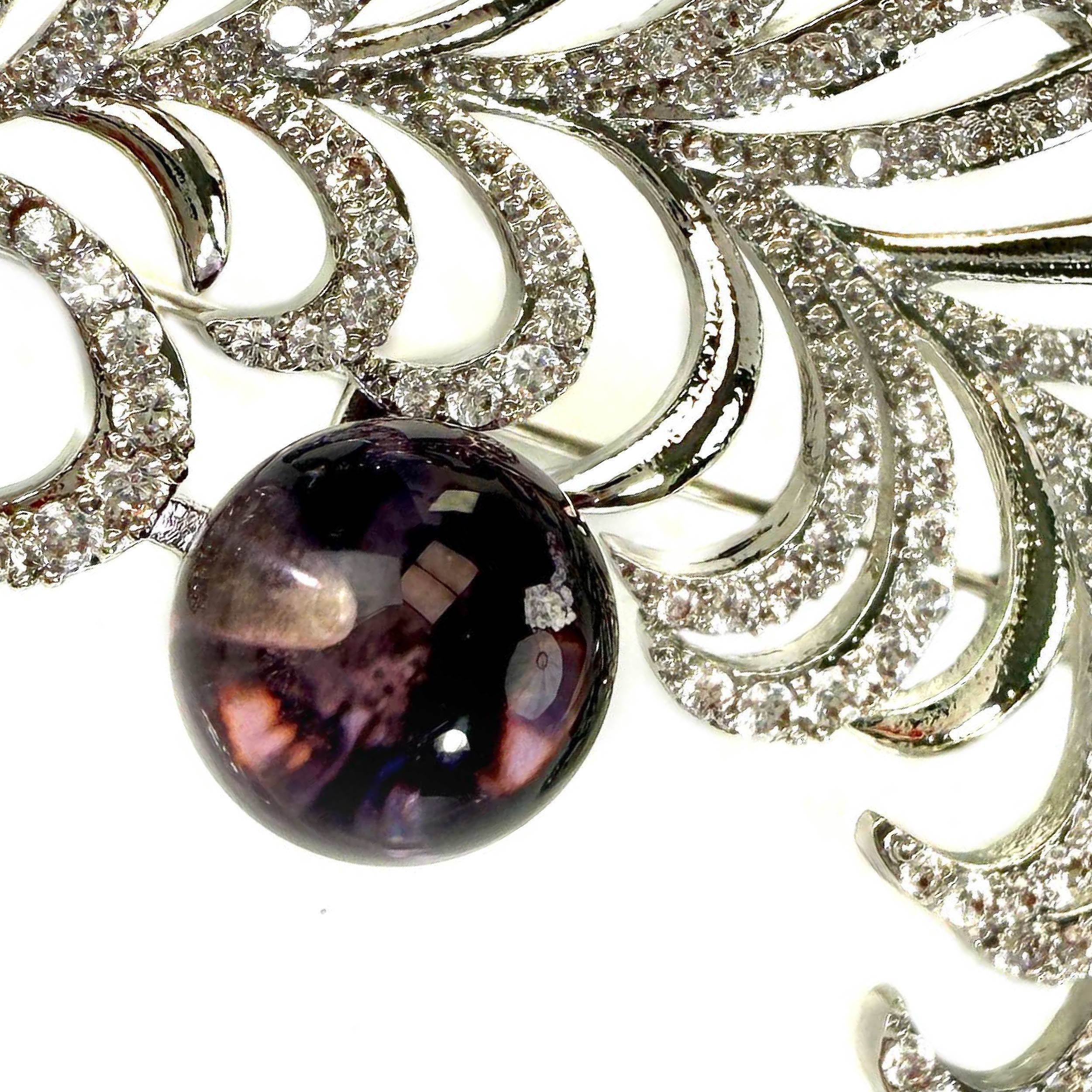 Shinecrys- amethyst brooch