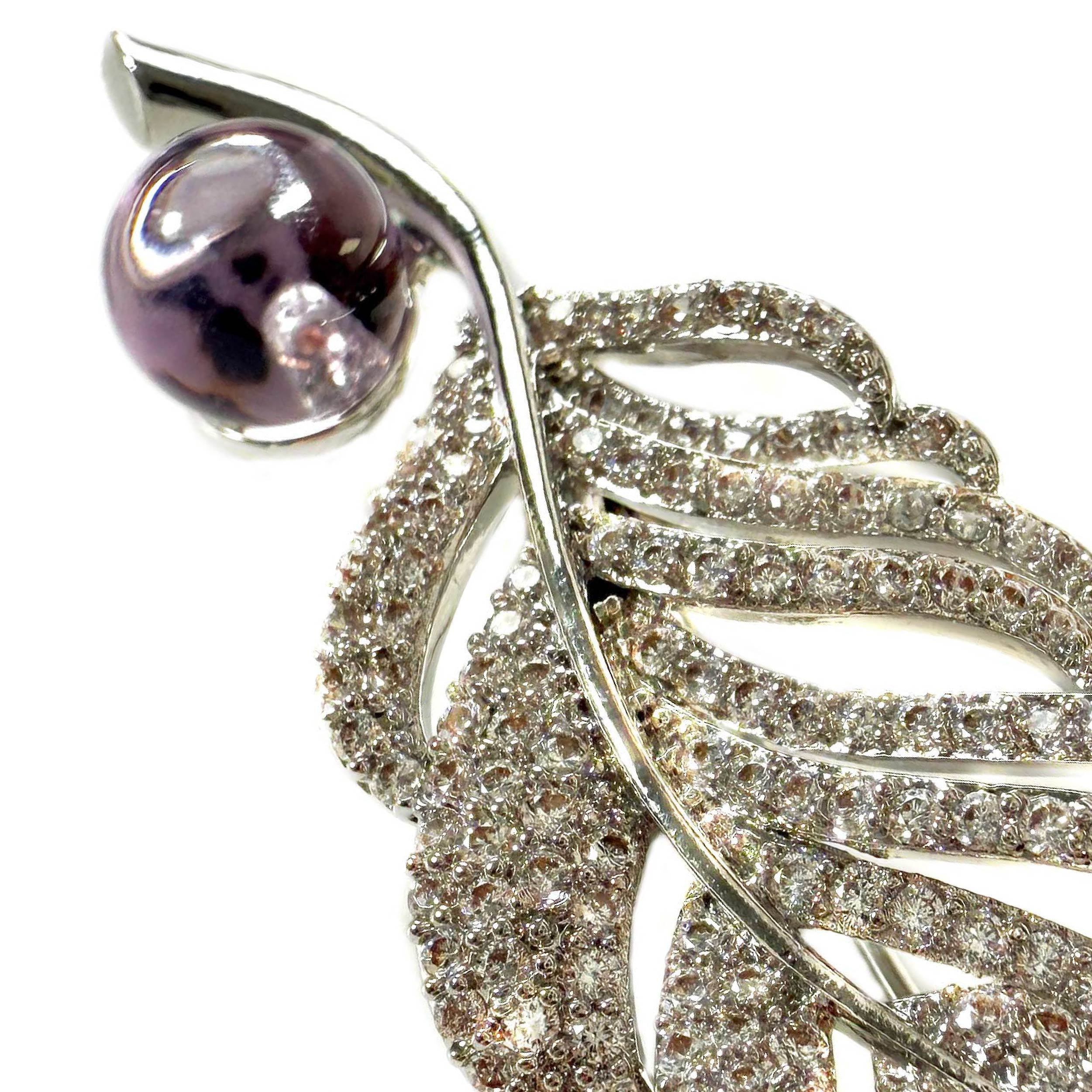 Shinecrys- amethyst brooch