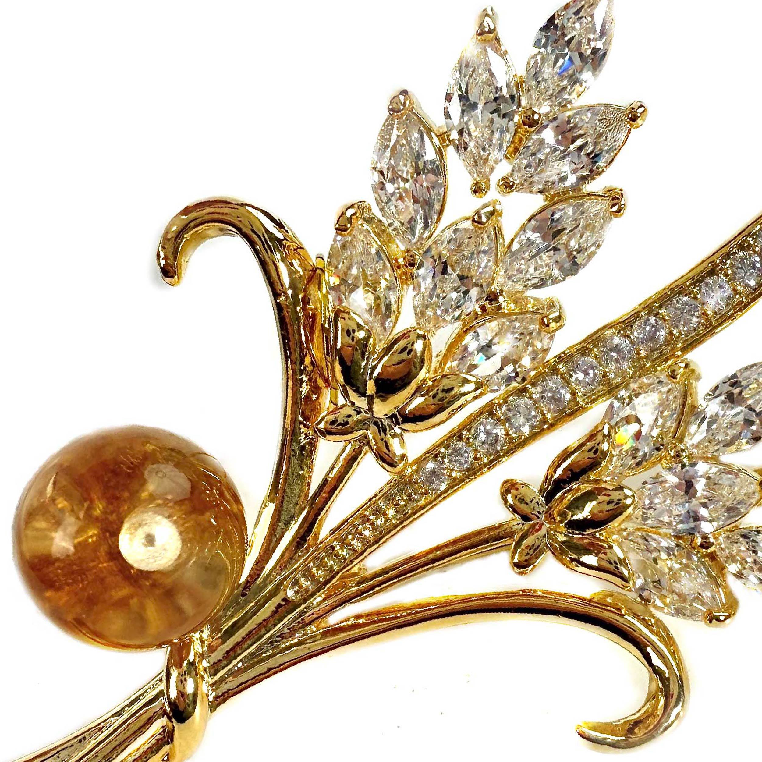 Shinecrys- citrine brooch