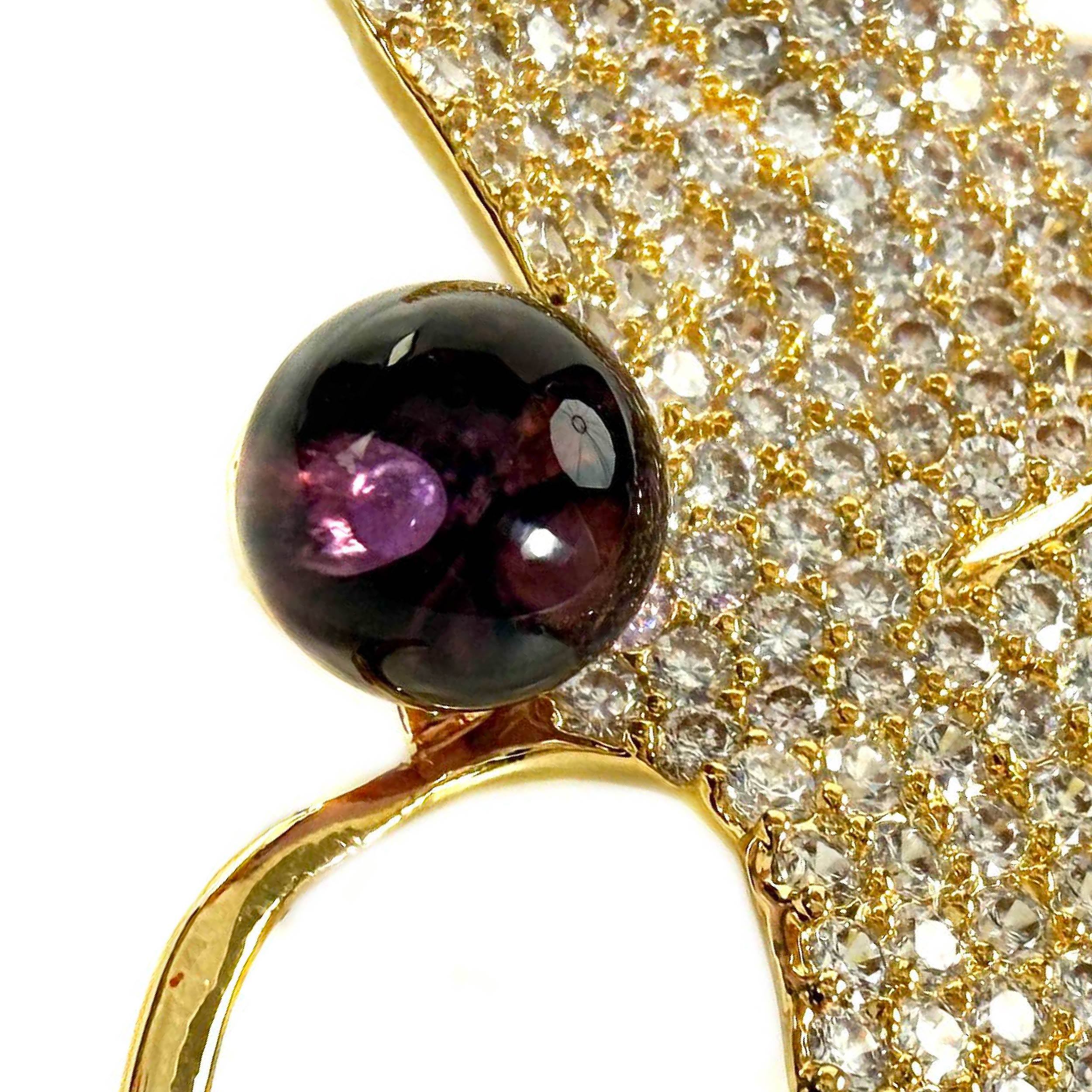 Shinecrys- amethyst brooch