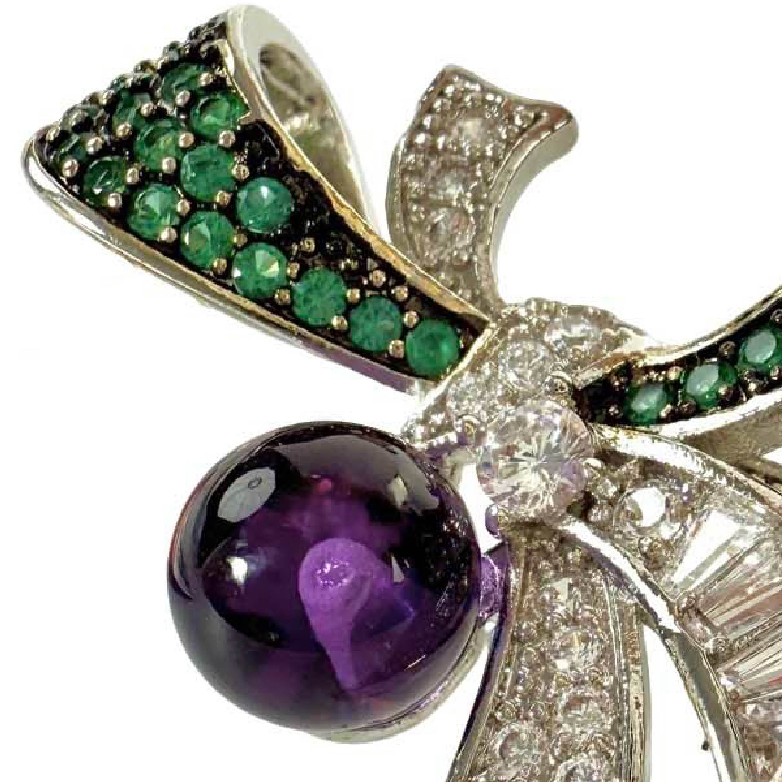 Shinecrys- amethyst brooch