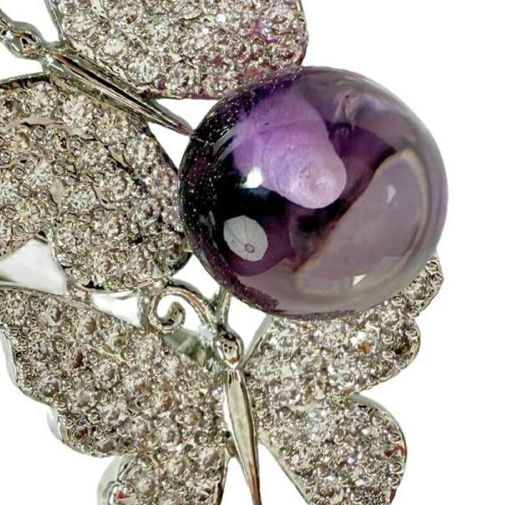 Shinecrys- amethyst brooch