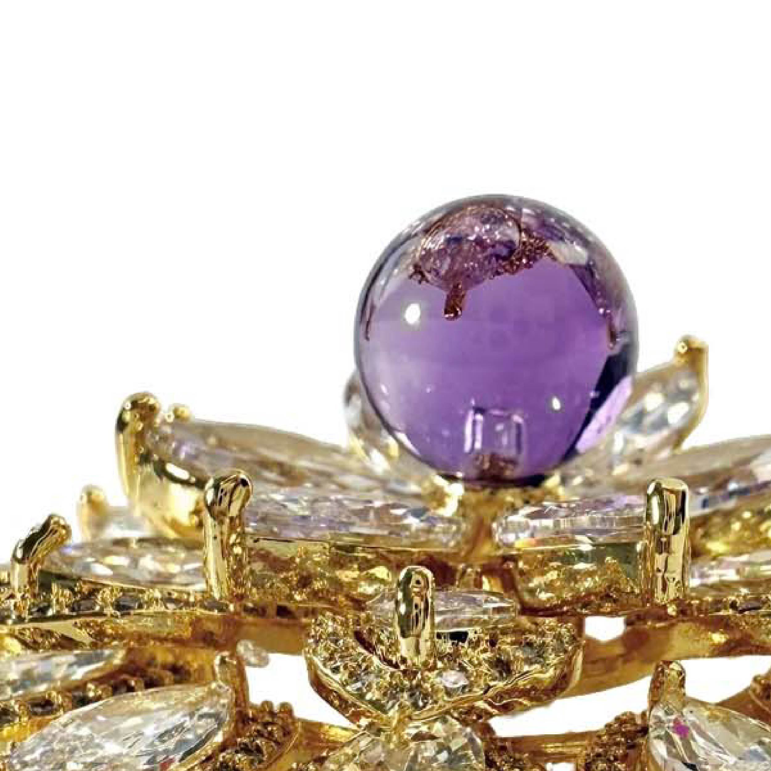 Shinecrys- amethyst brooch