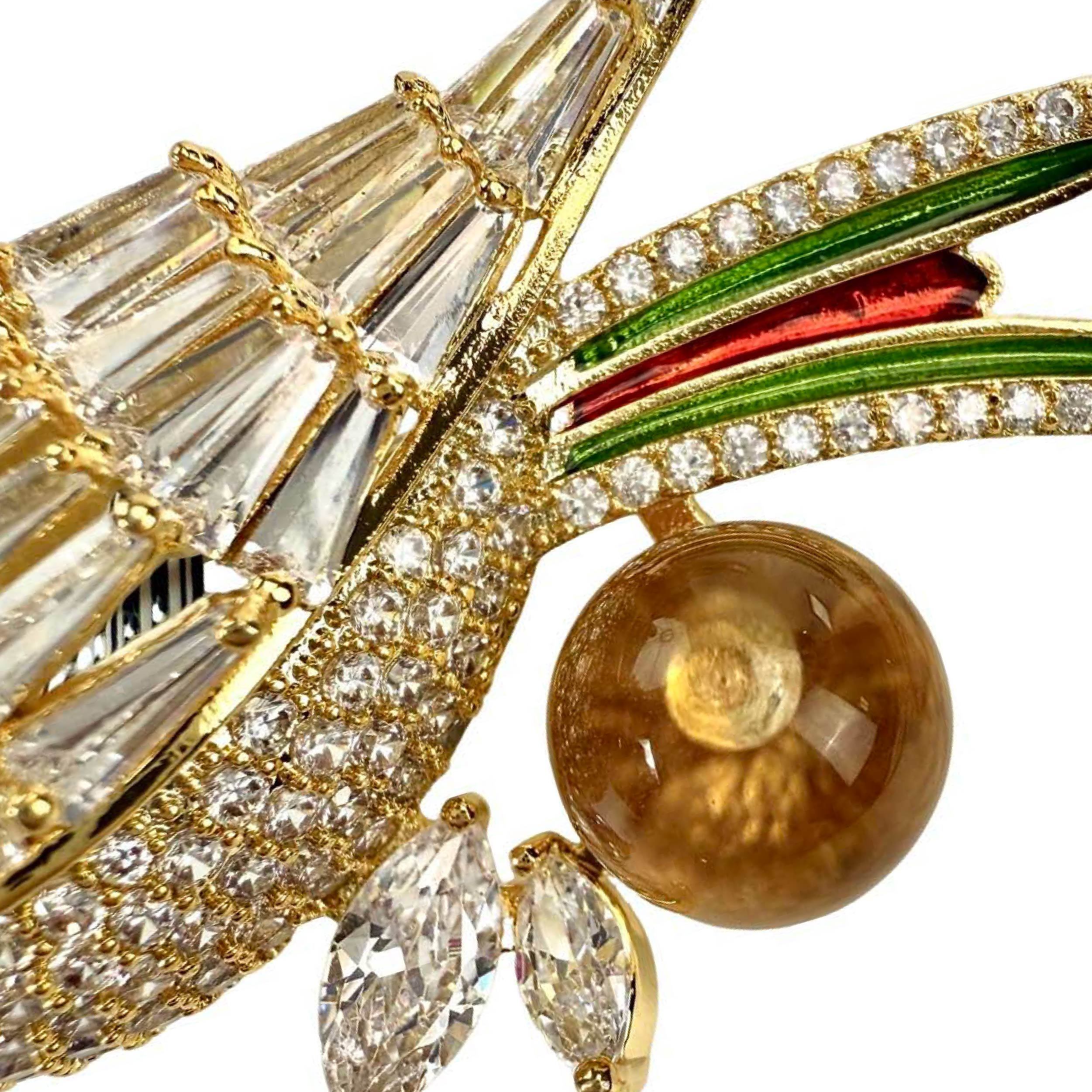 Shinecrys- citrine brooch