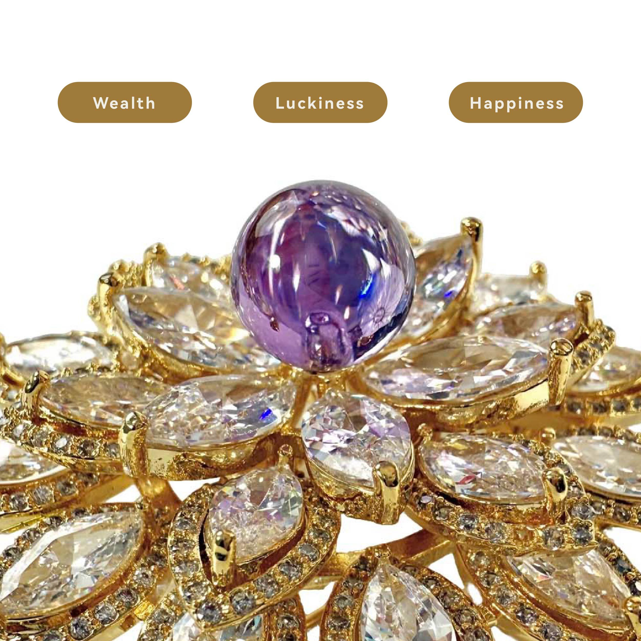 Shinecrys- amethyst brooch