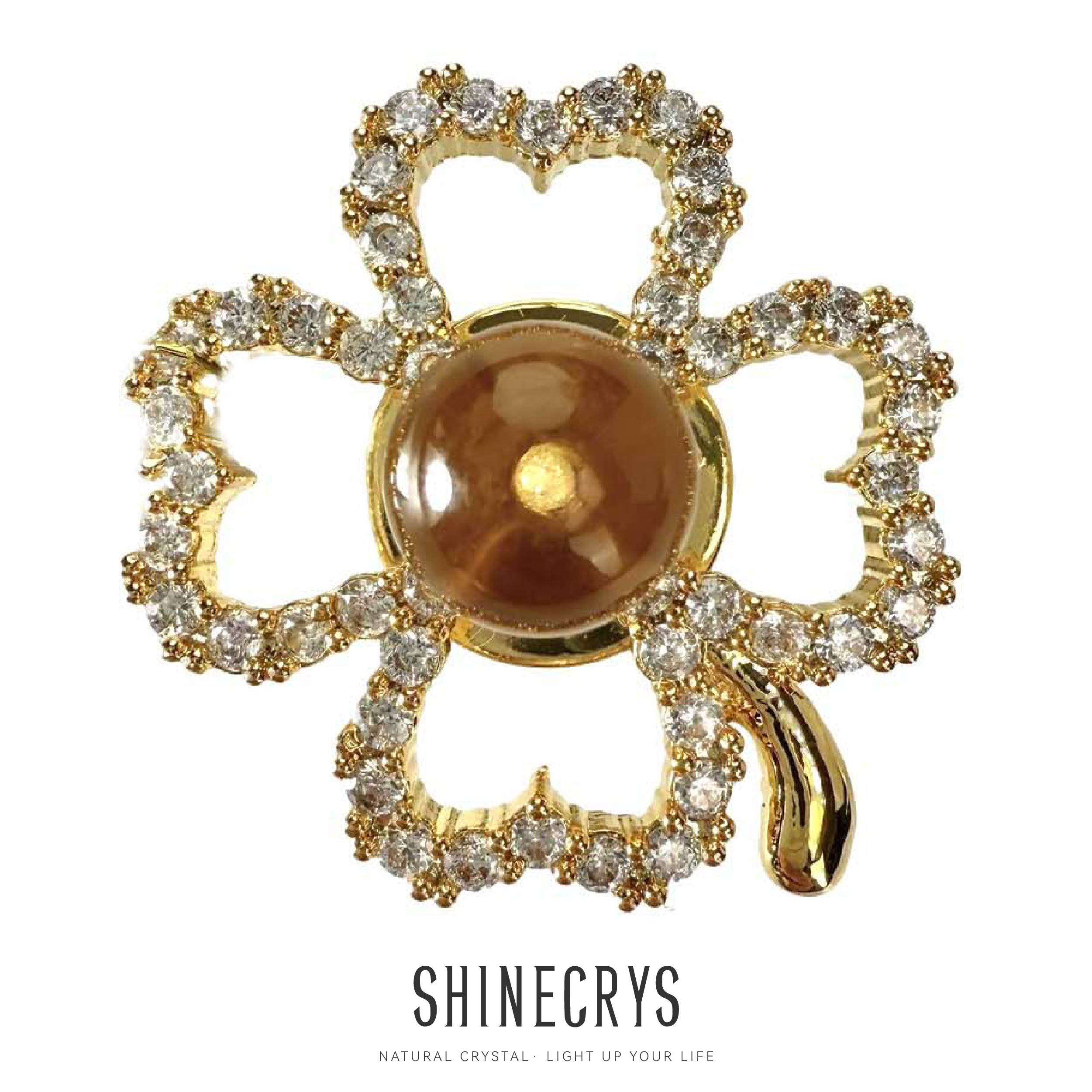 Shinecrys- citrine brooch