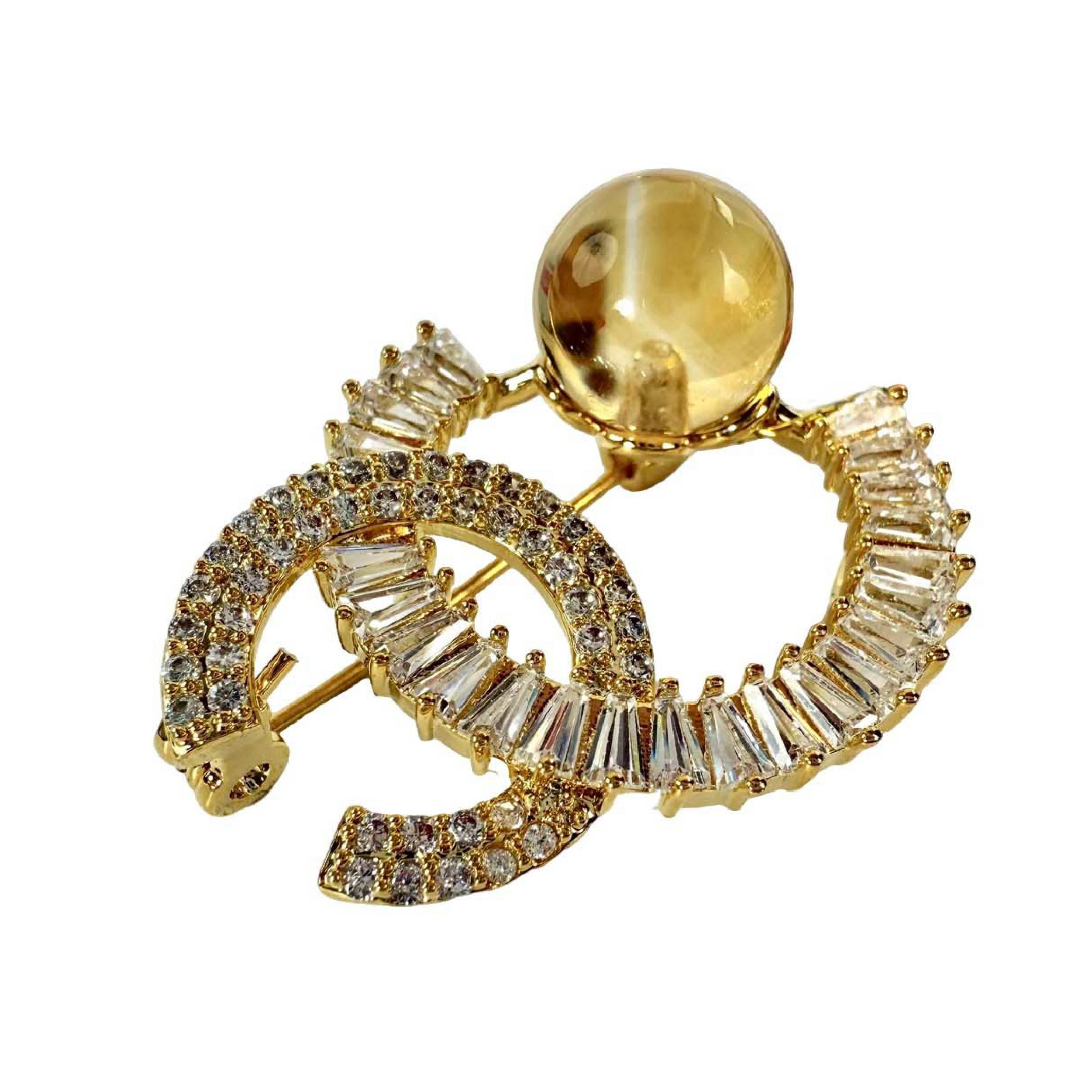 Shinecrys- citrine brooch