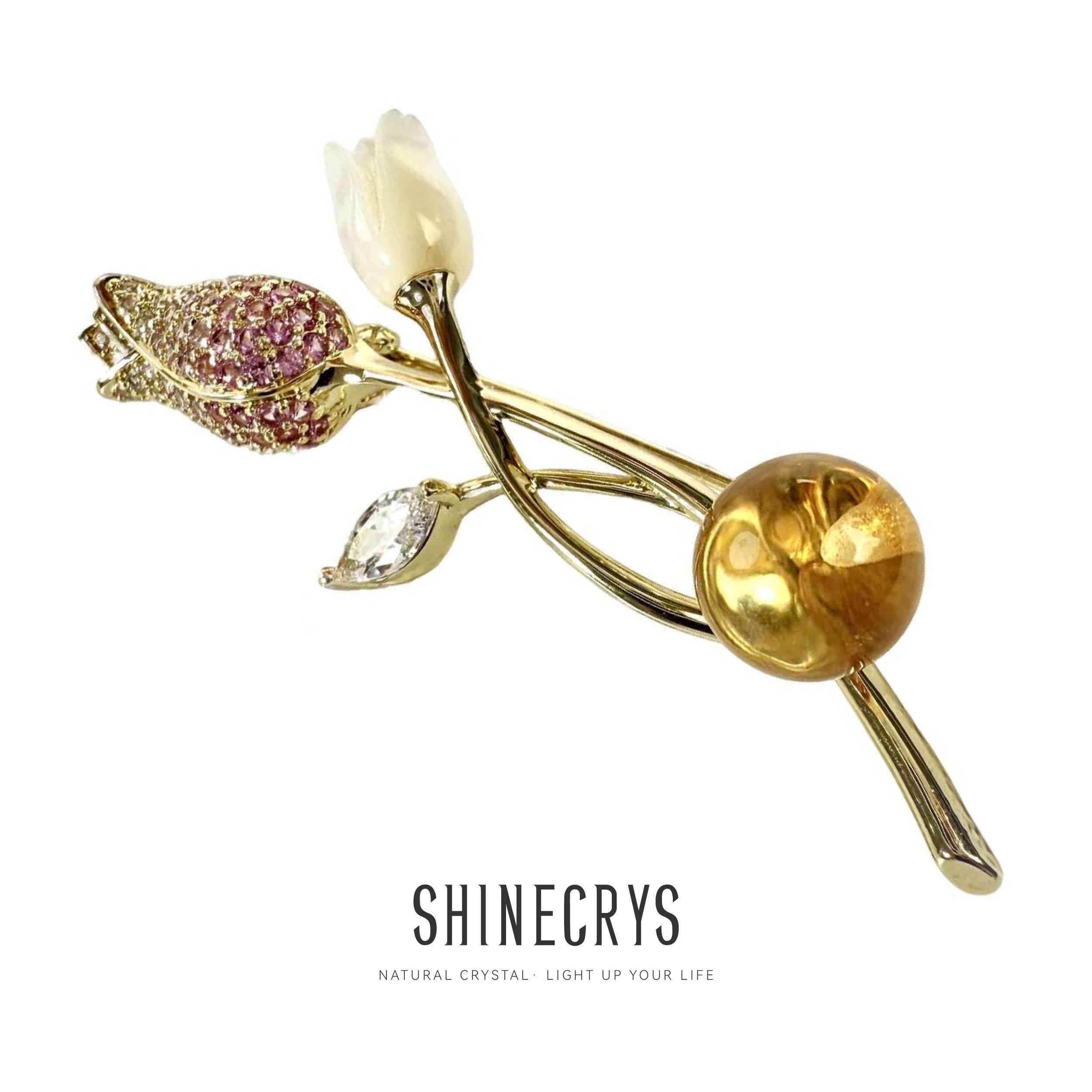 Shinecrys- citrine brooch